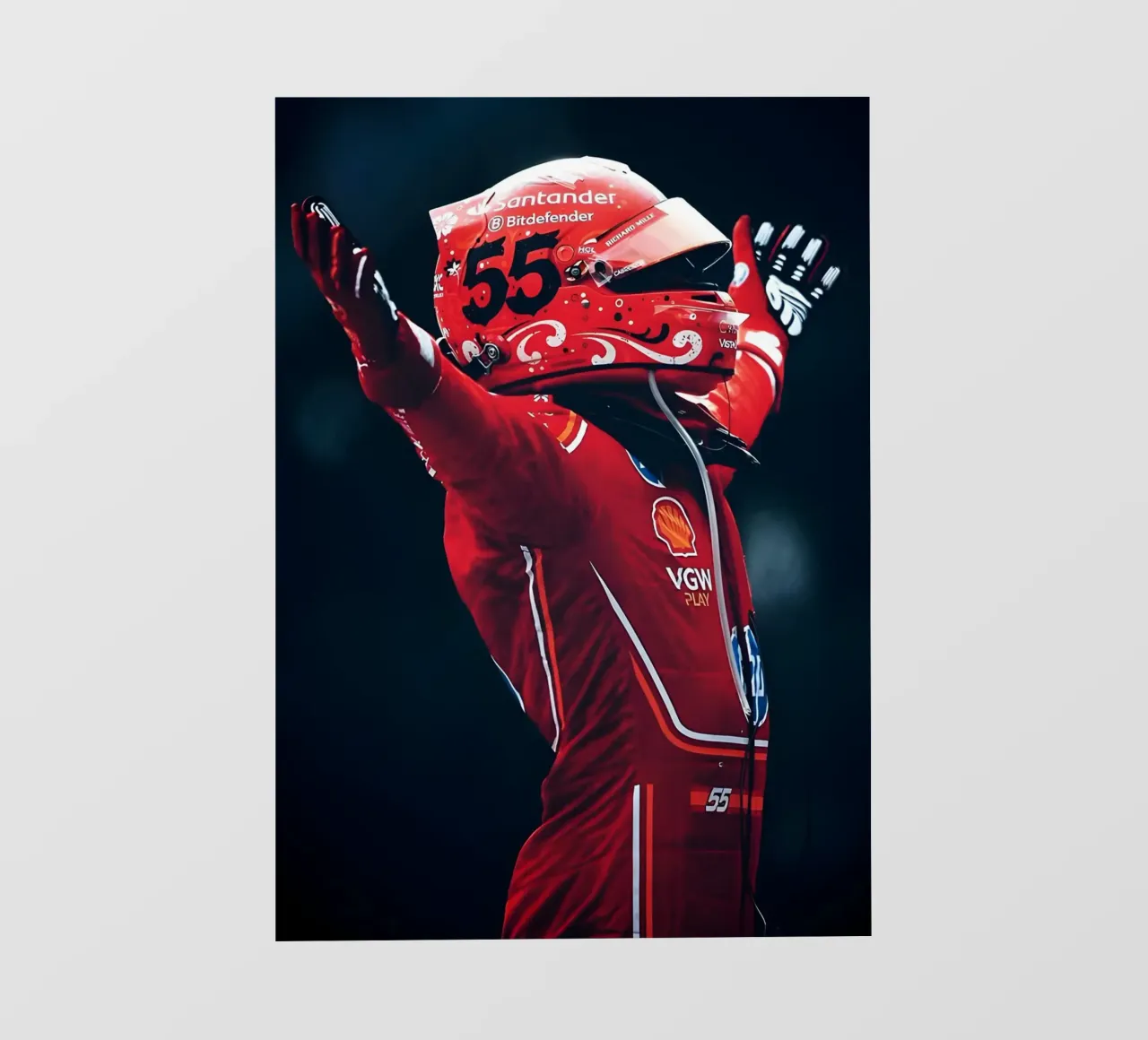 Carlos Sainz Jr. pellicola backlit da Low poly art