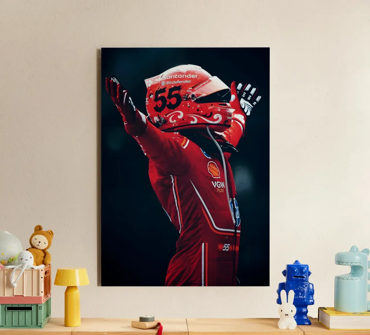 Carlos Sainz Jr. alluminio dibond da Low poly art