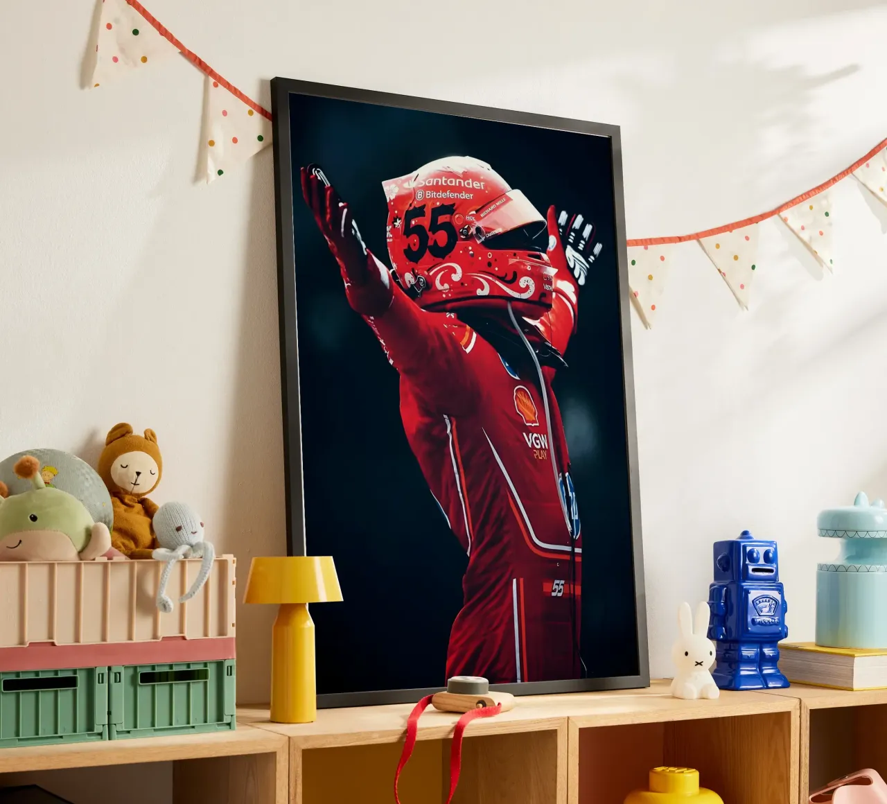 Carlos Sainz Jr. poster da Low poly art