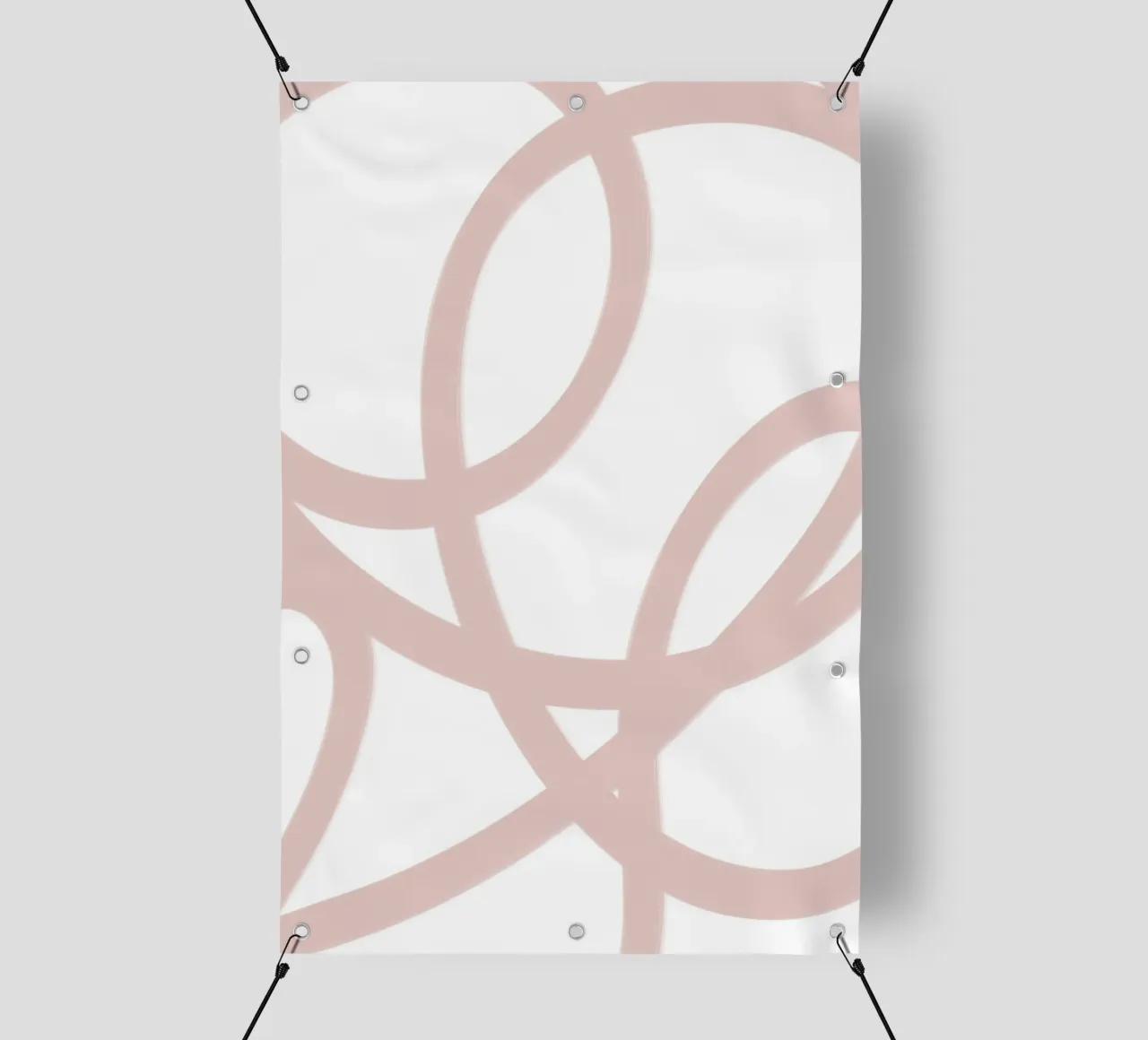 Beige and White Abstract Swirls telo in pvc da GraceDigitalArtCo
