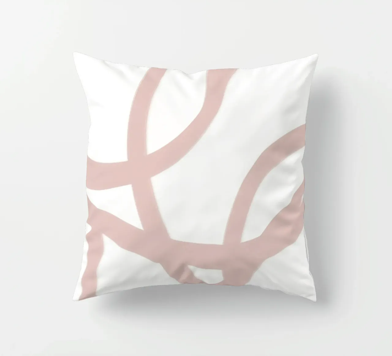 Beige and White Abstract Swirls cuscino da GraceDigitalArtCo