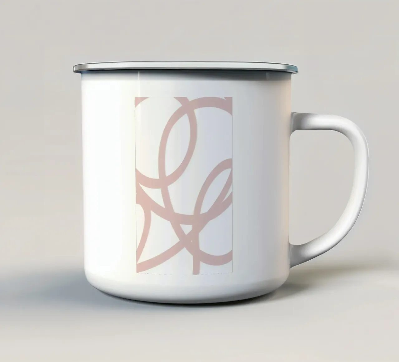 Beige and White Abstract Swirls tazza in smalto da GraceDigitalArtCo