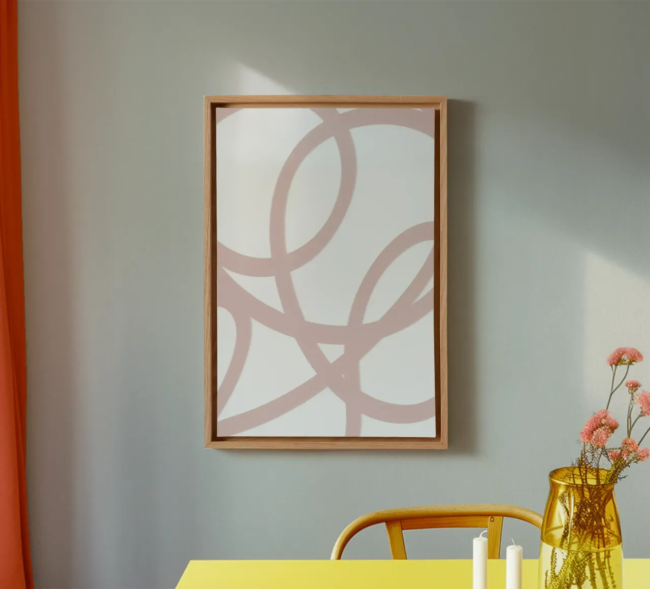 Beige and White Abstract Swirls tela con Cornice a cassetta da GraceDigitalArtCo