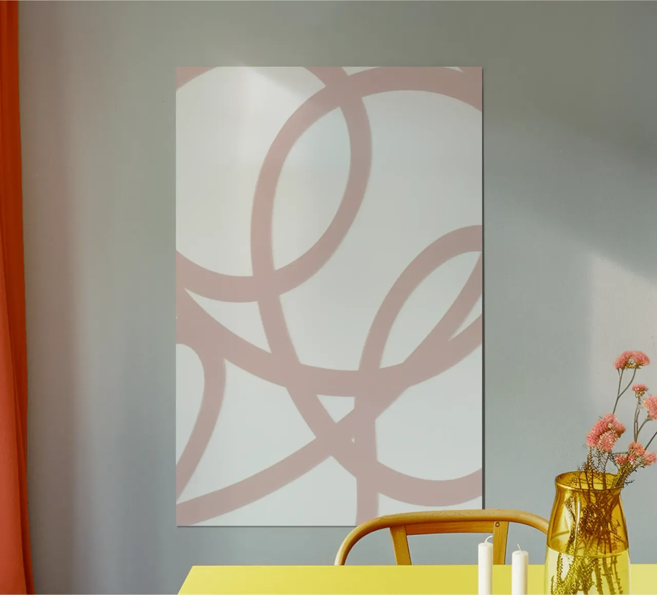 Beige and White Abstract Swirls poster con telaio in plastica da GraceDigitalArtCo