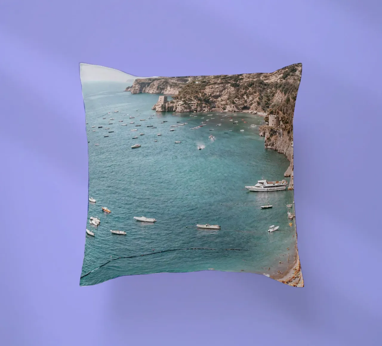 Positano Beach View cuscino da GraceDigitalArtCo