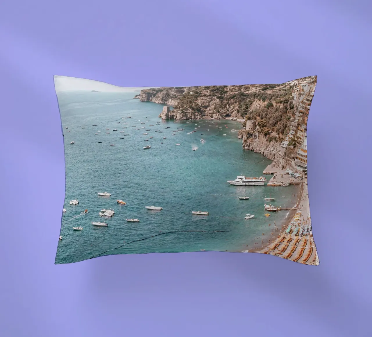 Positano Beach View cuscino da GraceDigitalArtCo