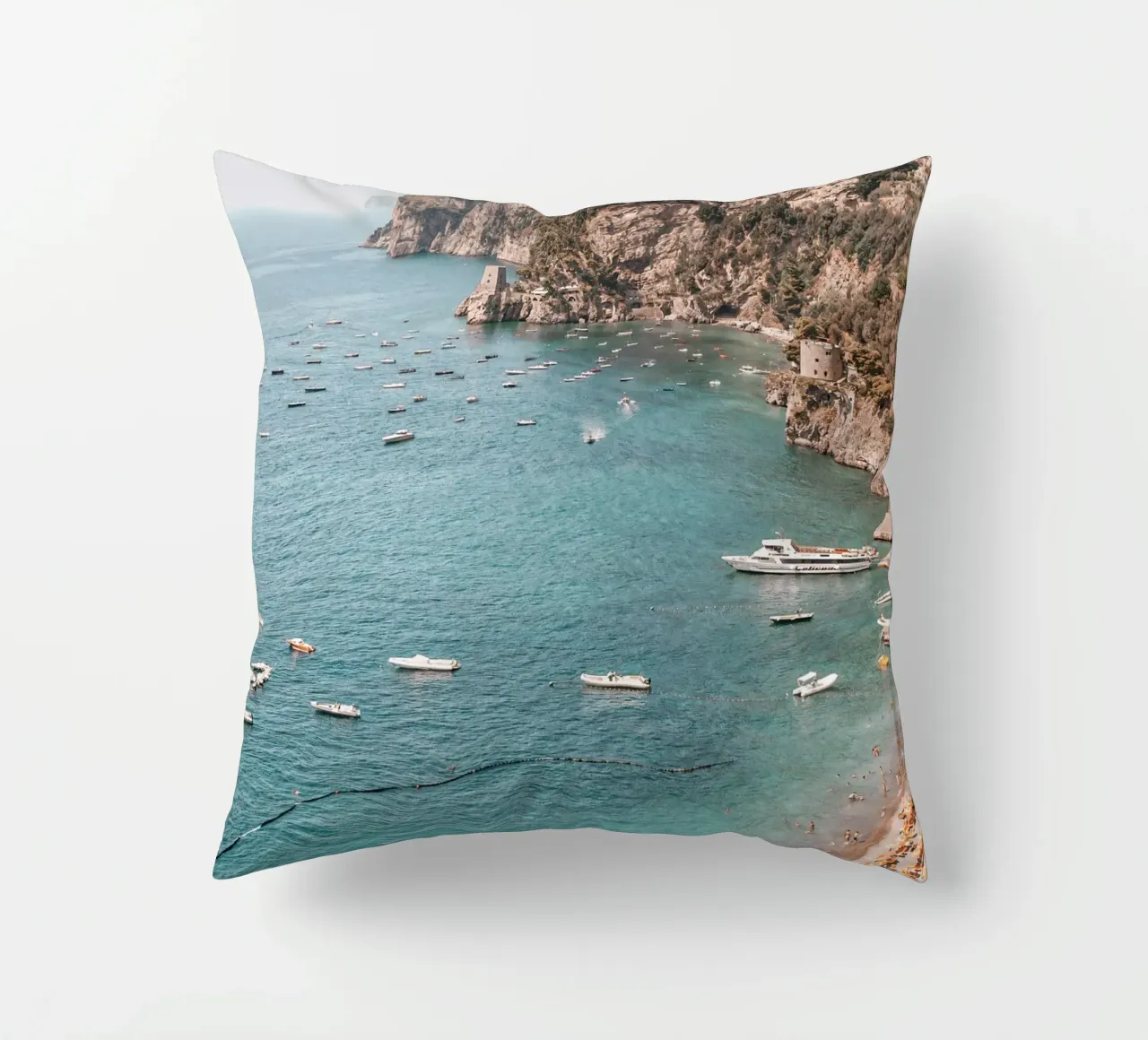 Positano Beach View cuscino da GraceDigitalArtCo