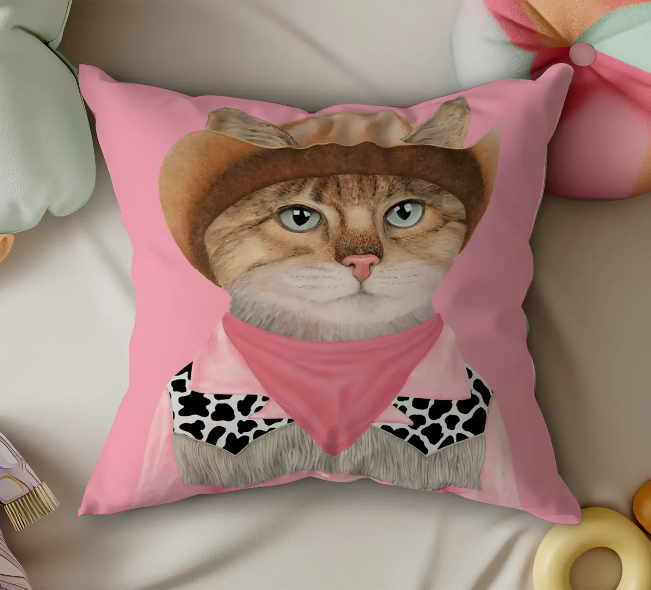 Gattino Ranch - Rosa cuscino da Animal Crew