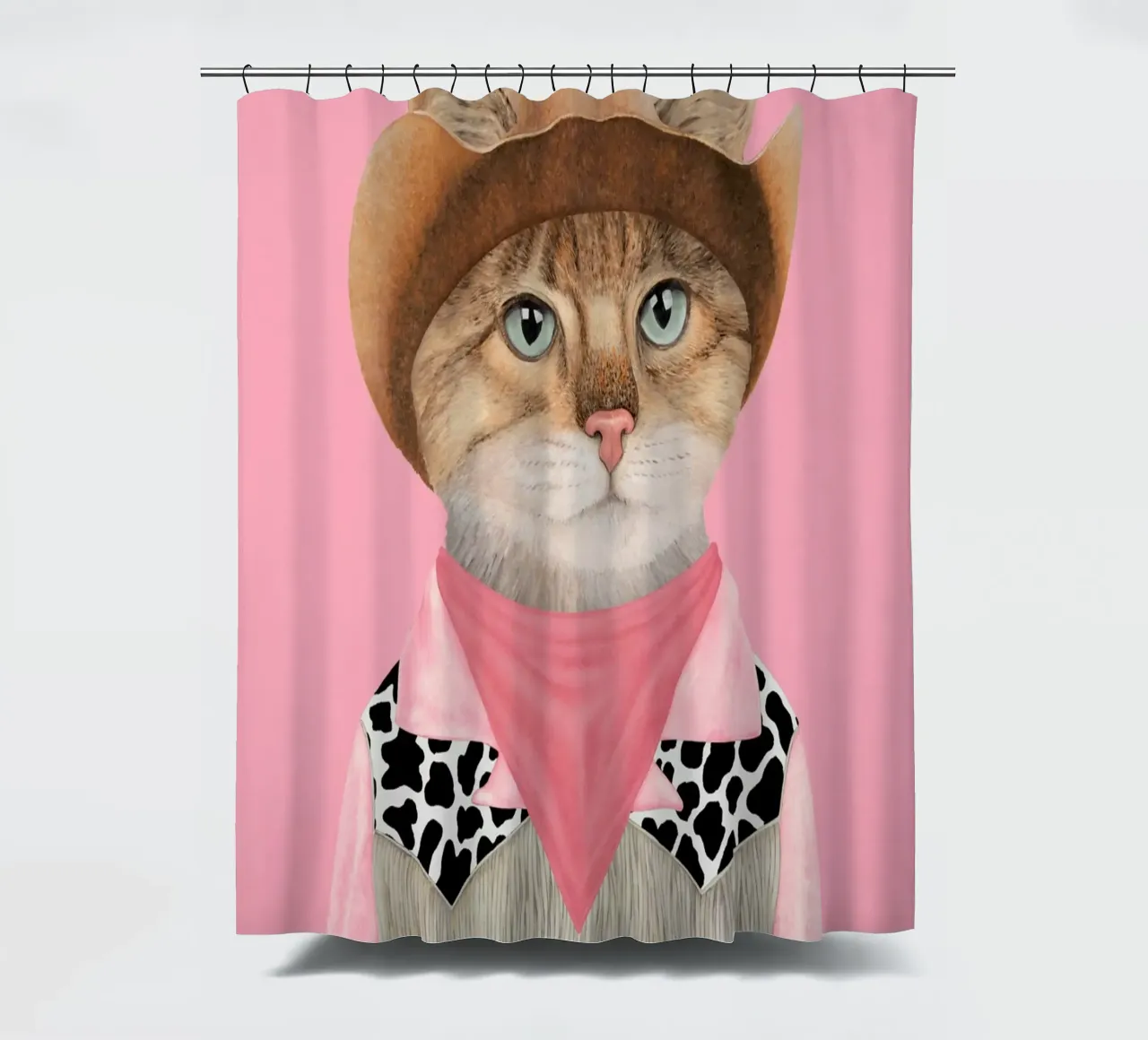 Ranch Kätzchen - Rosa Duschvorhang von Animal Crew
