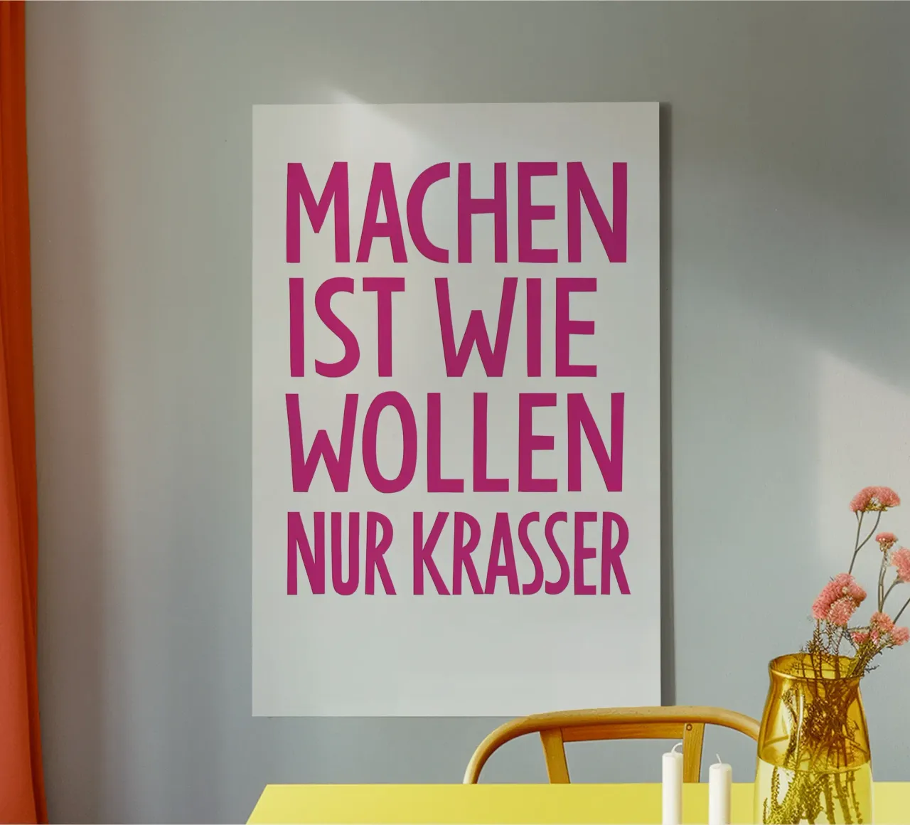 Machen ist wie Wollen – nur krasser tela con Cornice a cassetta da The Typo Dept.