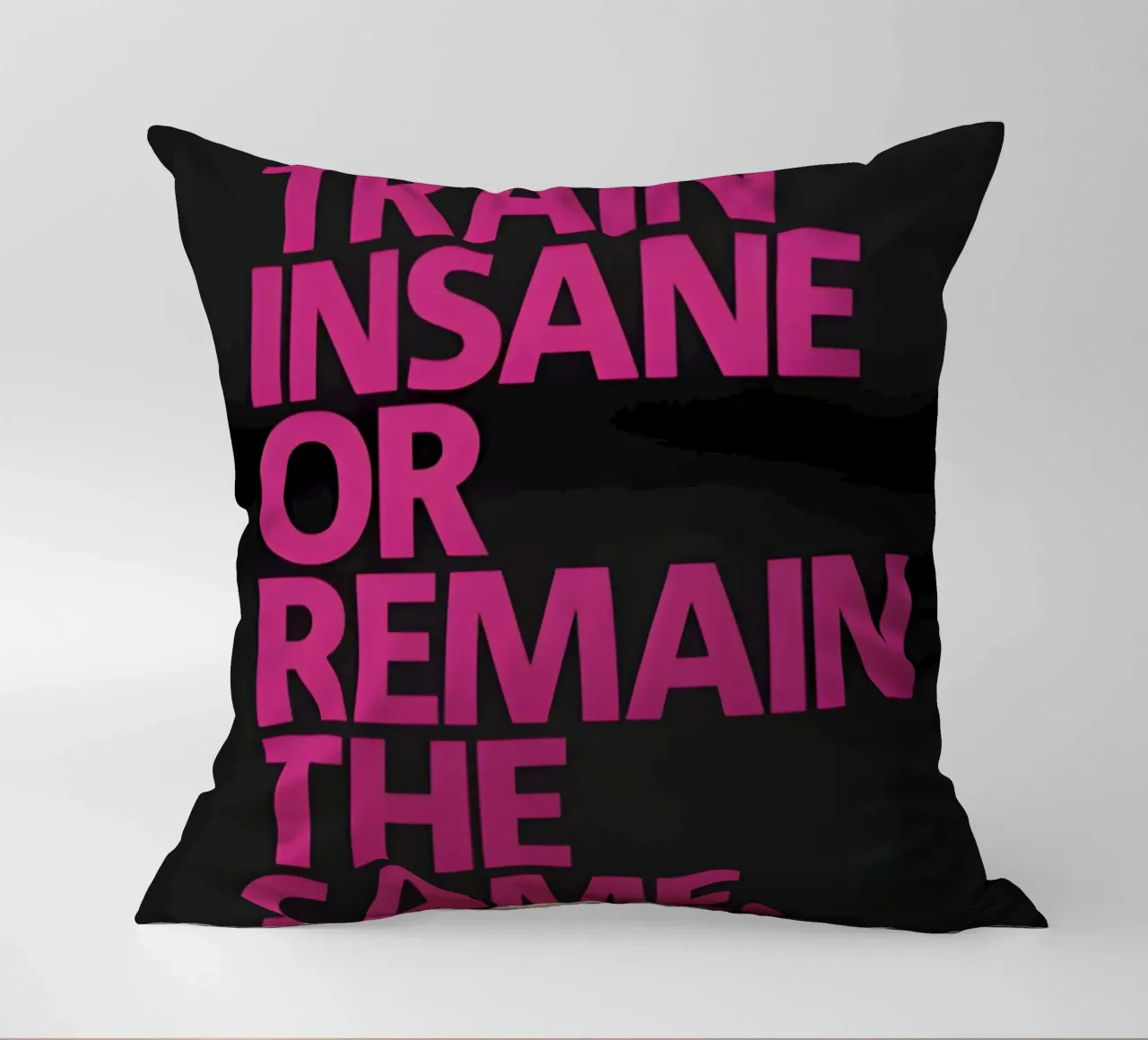 Train Insane Or Remain The Same' cuscino da Type & Tape