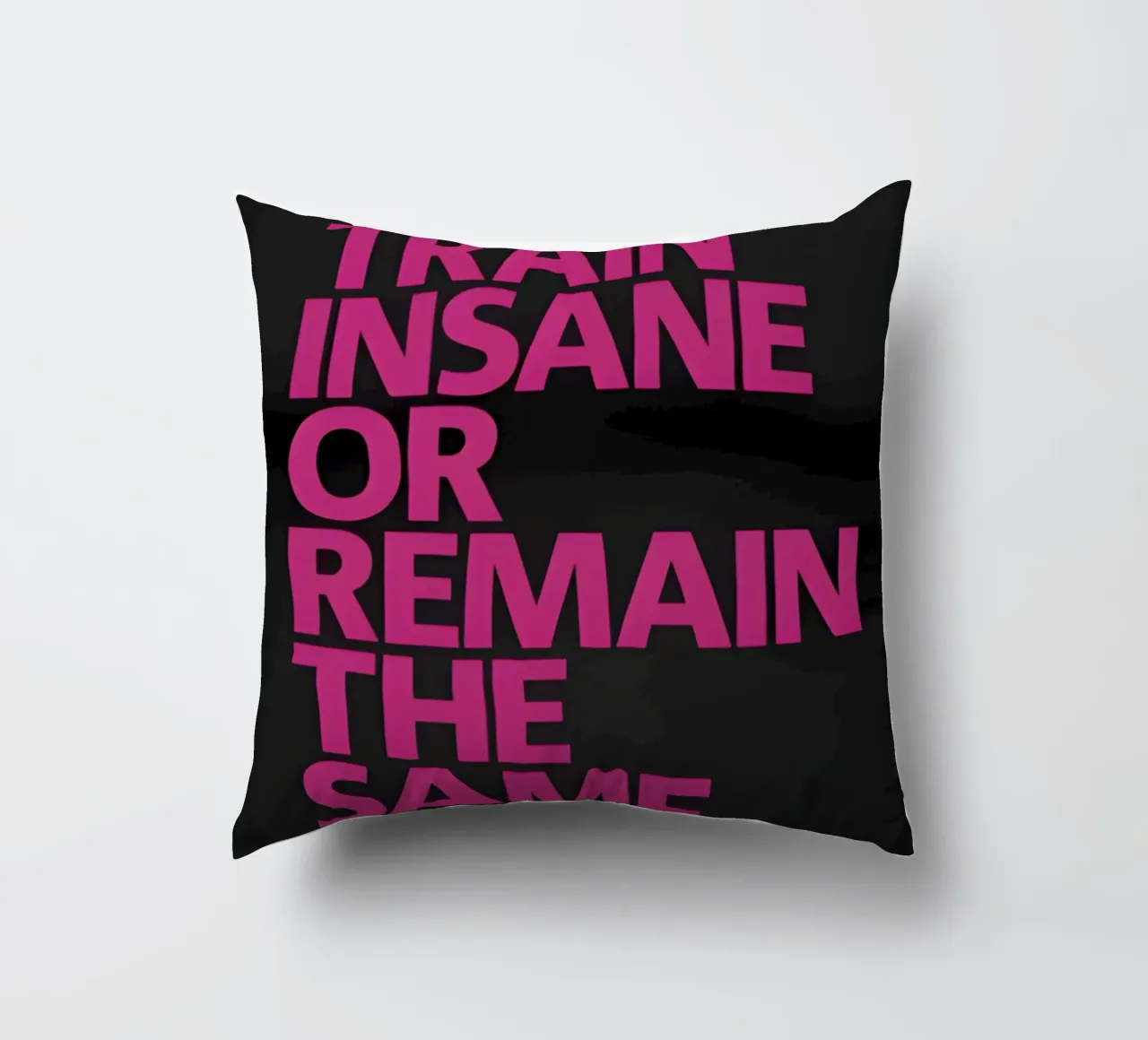 Train Insane Or Remain The Same' cuscino da Type & Tape