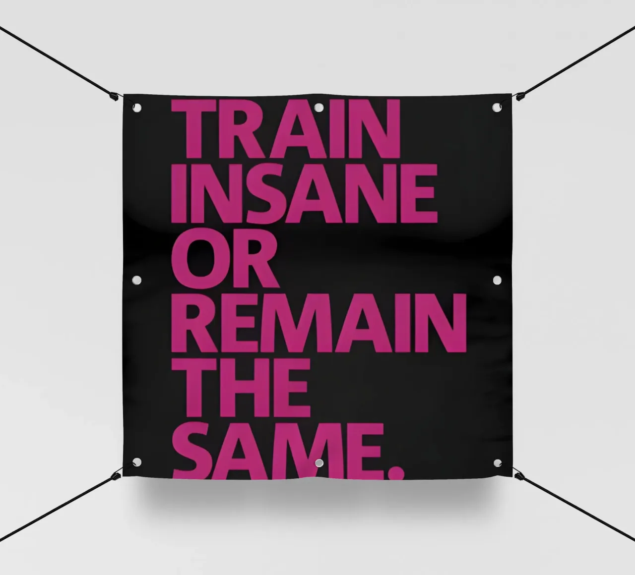 Train Insane Or Remain The Same' telo in pvc da Type & Tape