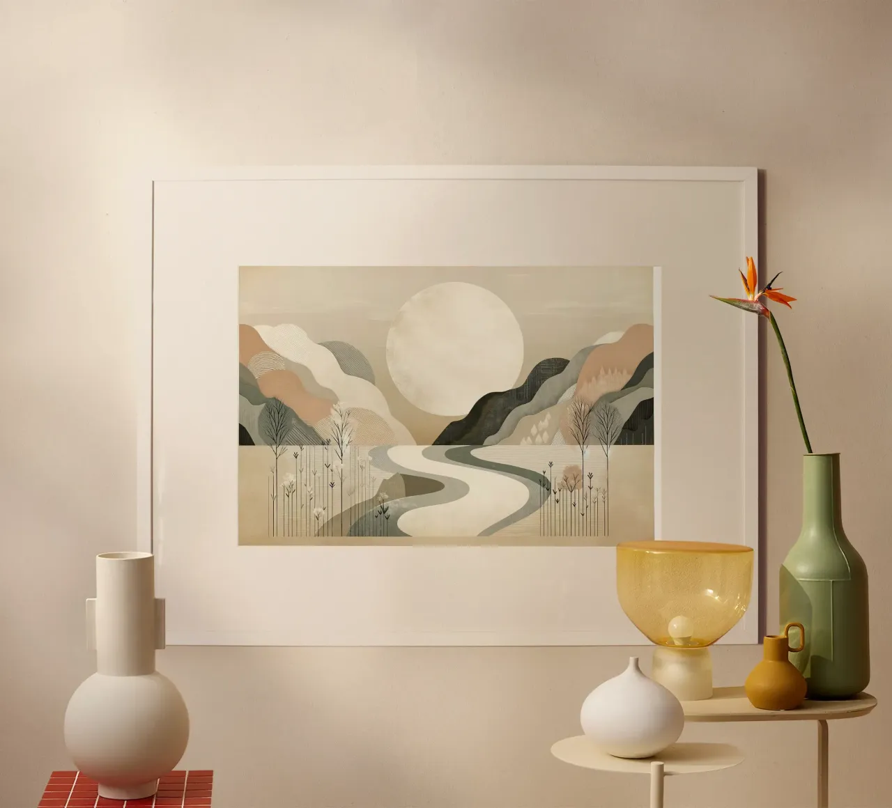 Amanecer en un valle abstracto poster de Chromatic Fusion Studio