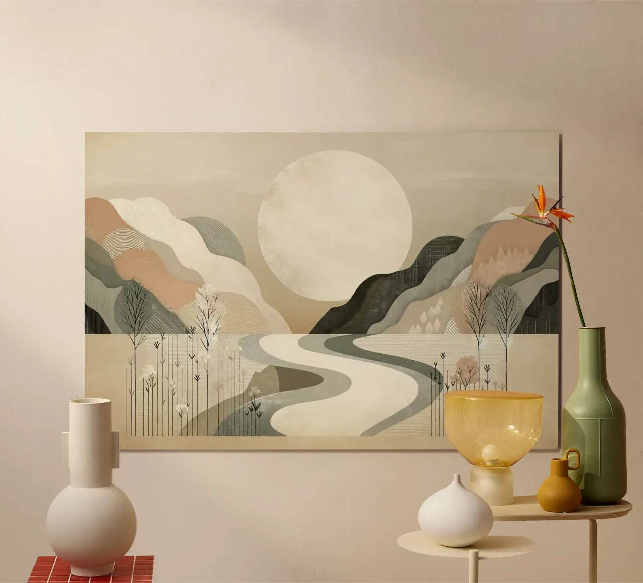 Amanecer en un valle abstracto poster de Chromatic Fusion Studio