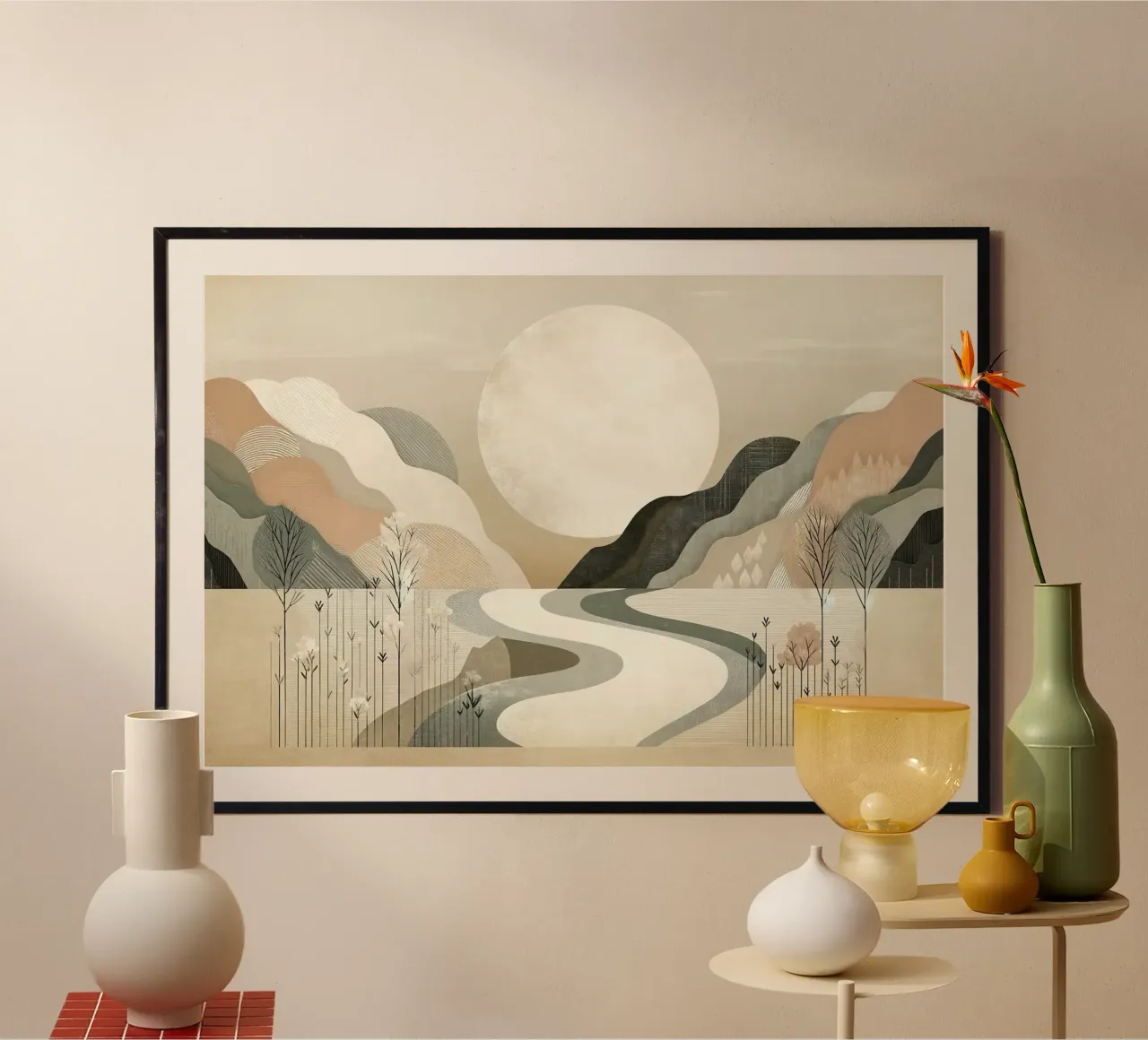 Amanecer en un valle abstracto poster de Chromatic Fusion Studio