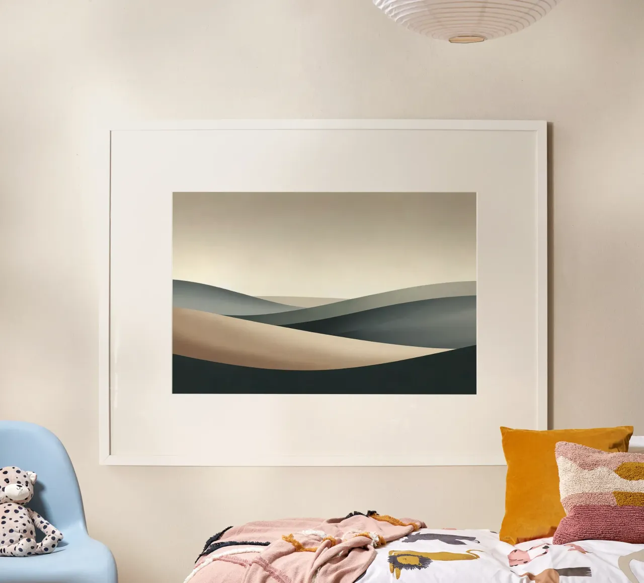 Dune Serenity minimalista poster con telaio in alluminio da Chromatic Fusion Studio