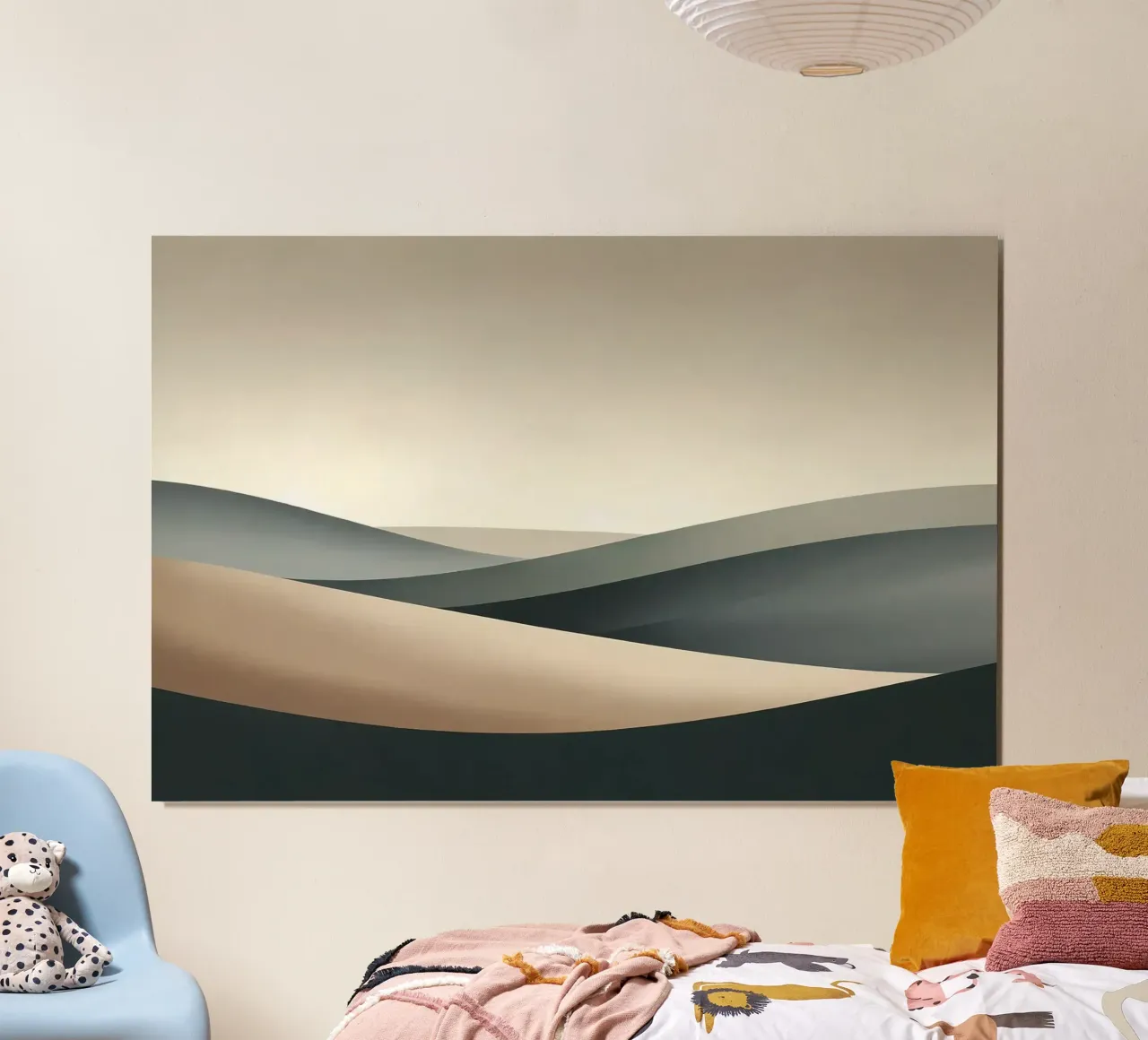 Dune Serenity minimalista poster con telaio in alluminio da Chromatic Fusion Studio