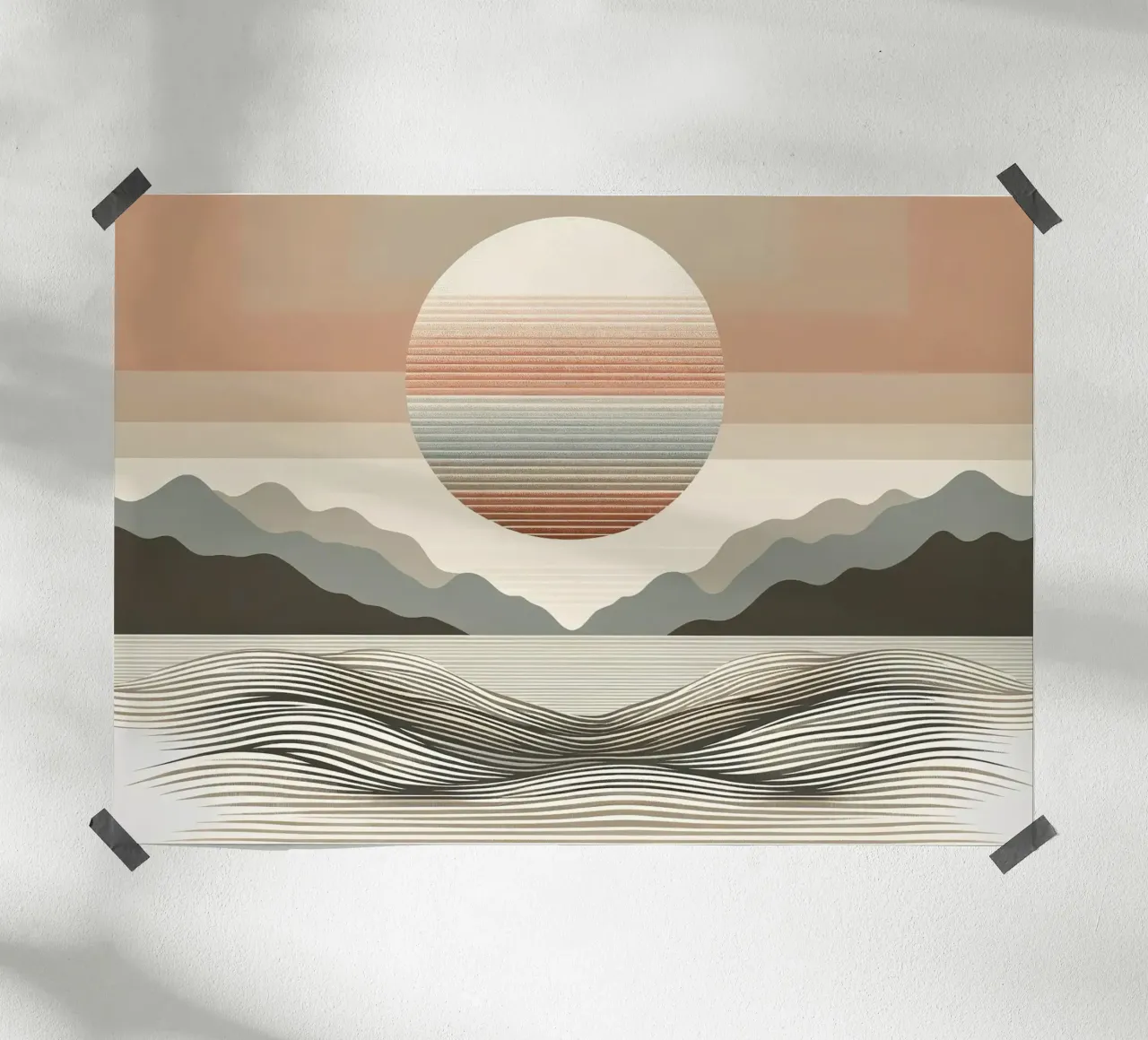 Orizzonte minimalista Serenità poster da Chromatic Fusion Studio
