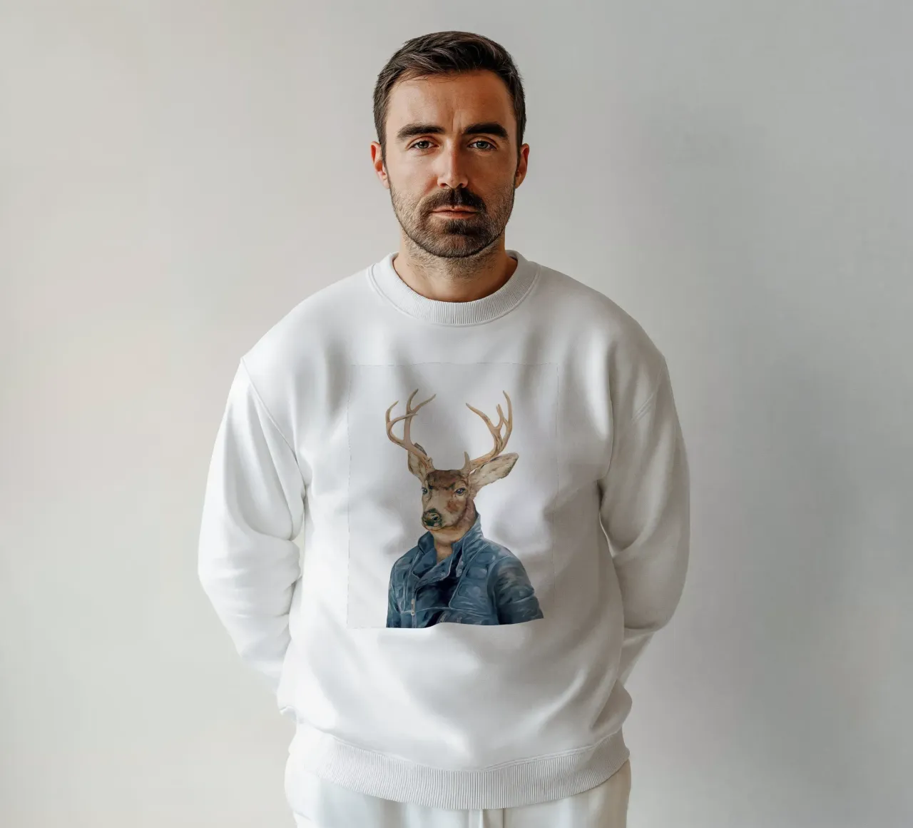 Cervo in pelle - Blu navy felpa da Animal Crew