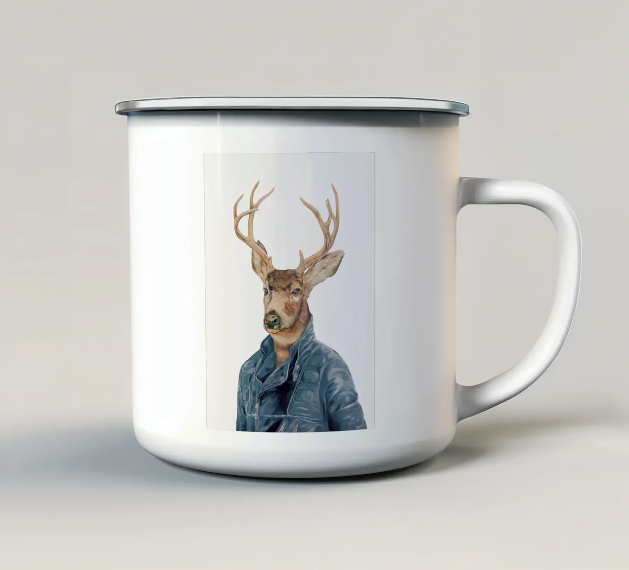 Cervo in pelle - Blu navy tazza in smalto da Animal Crew