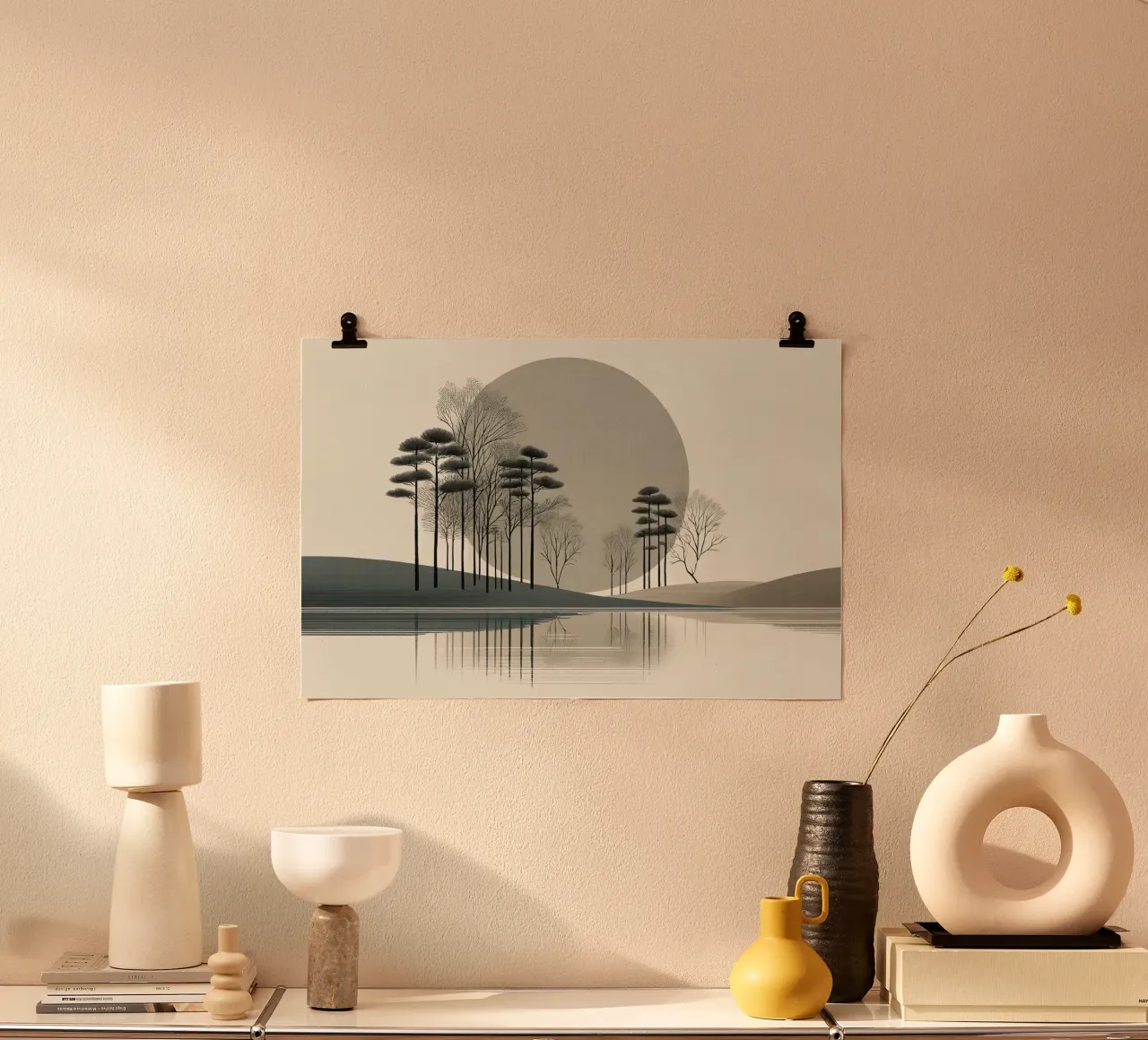 Mattina silenziosa in riva allo stagno poster da Chromatic Fusion Studio