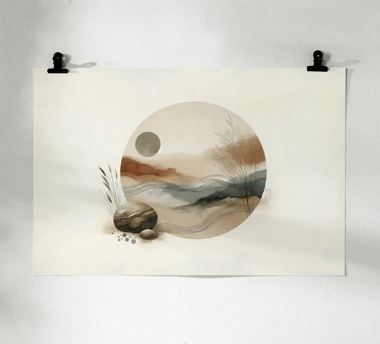 Tranquil Nature Scene poster con telaio in legno da Chromatic Fusion Studio