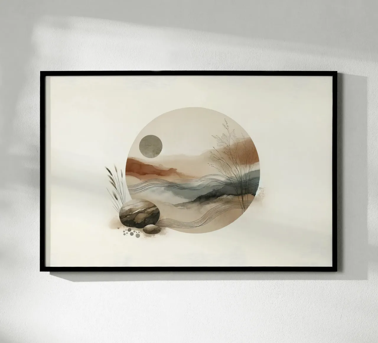 Tranquil Nature Scene poster con telaio in legno da Chromatic Fusion Studio