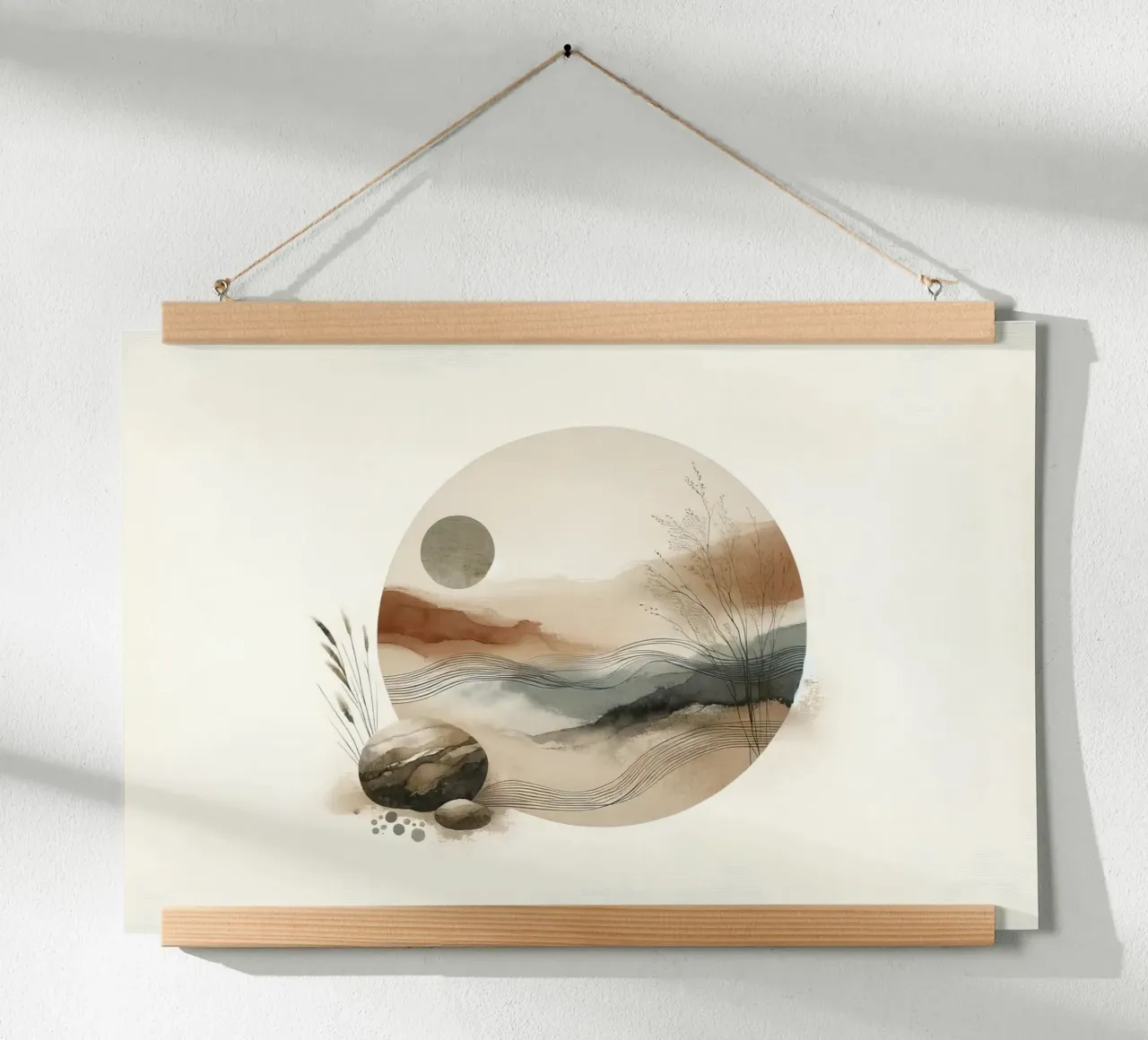 Tranquil Nature Scene poster con telaio in legno da Chromatic Fusion Studio