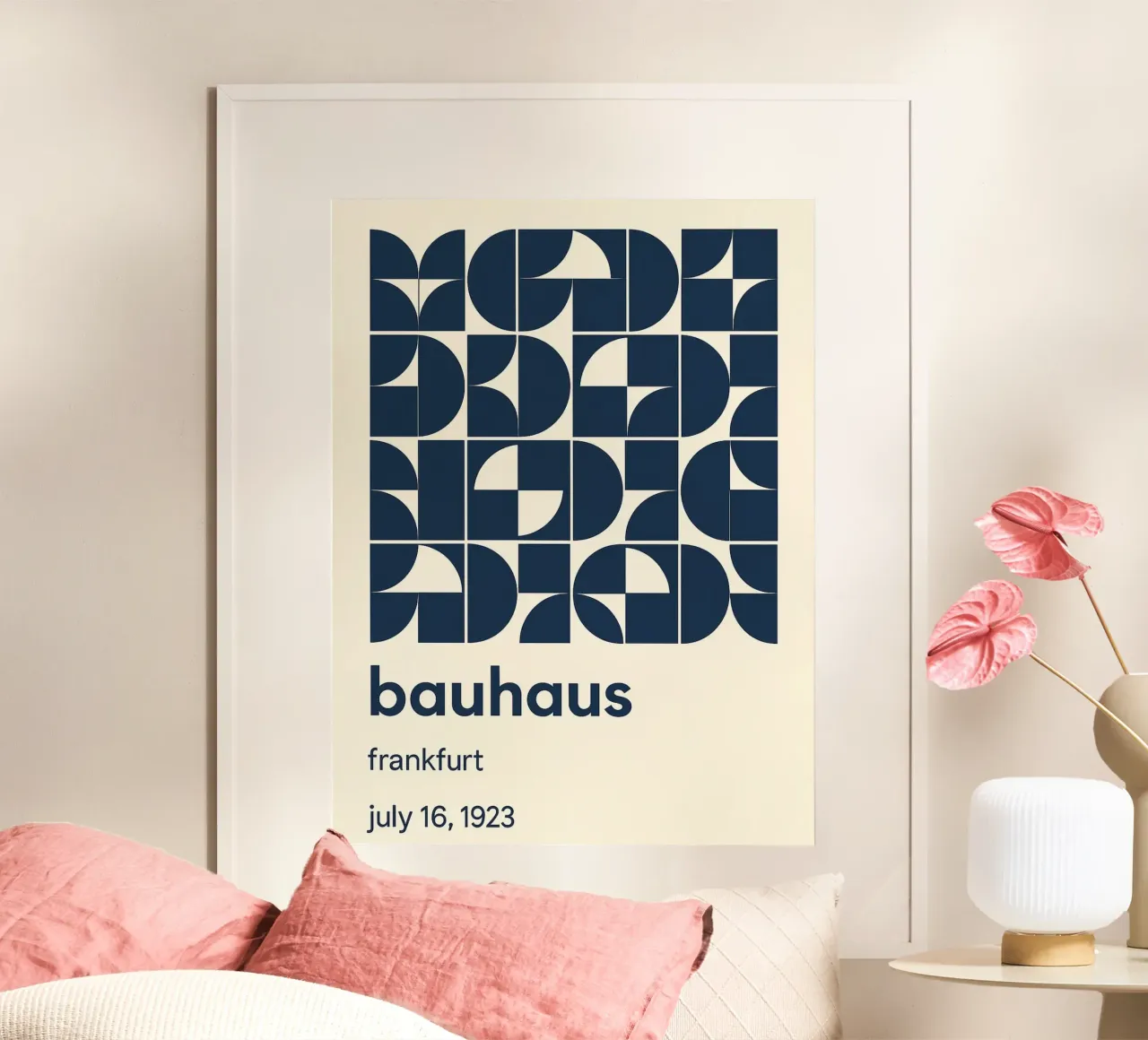 Geometria Bauhaus Francoforte poster con telaio in alluminio da Casa Calm