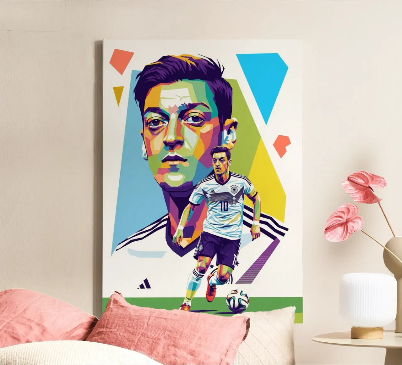 Mesut Ozil ritratto pop art #2 tela con Cornice a cassetta da Hantamrata