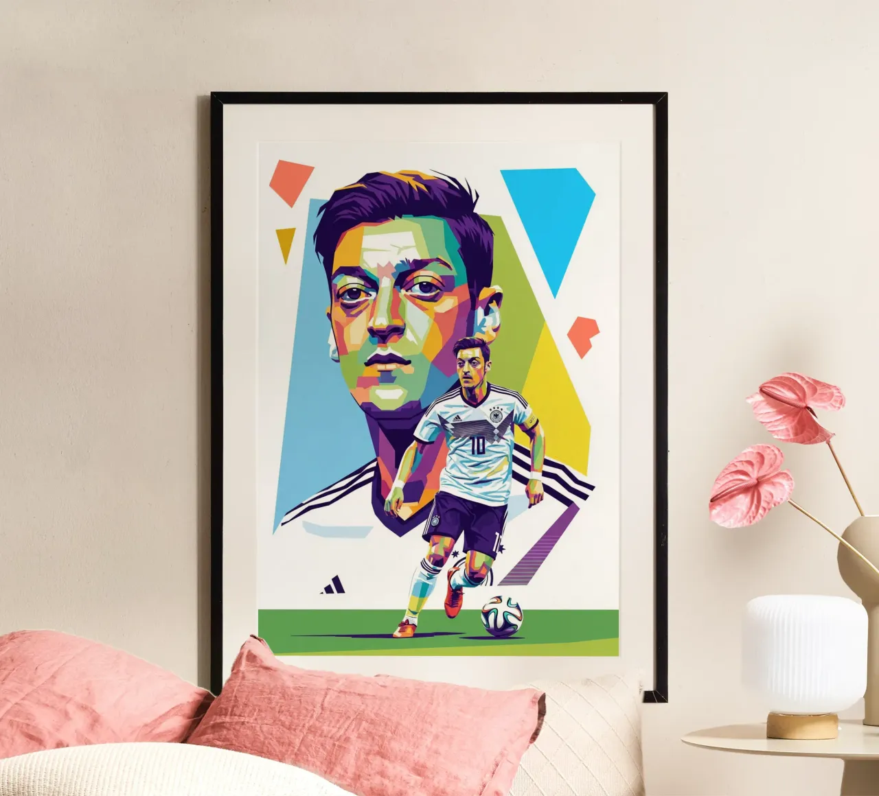 Mesut Ozil ritratto pop art #2 poster da Hantamrata