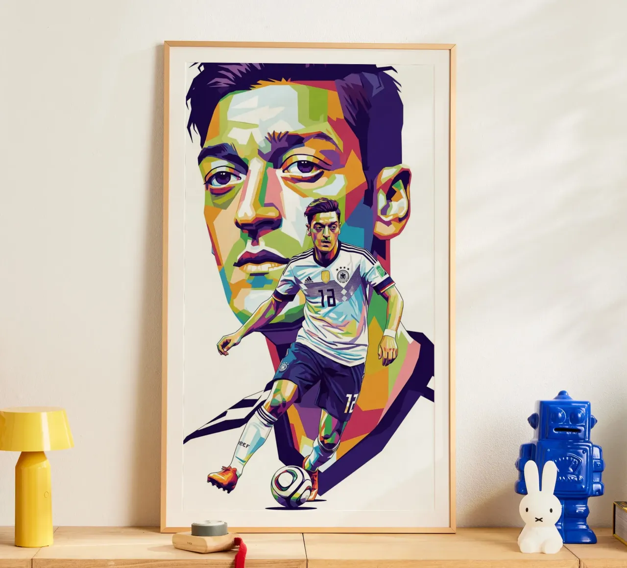 Mesut Ozil ritratto pop art #3 poster con telaio in plastica da Hantamrata