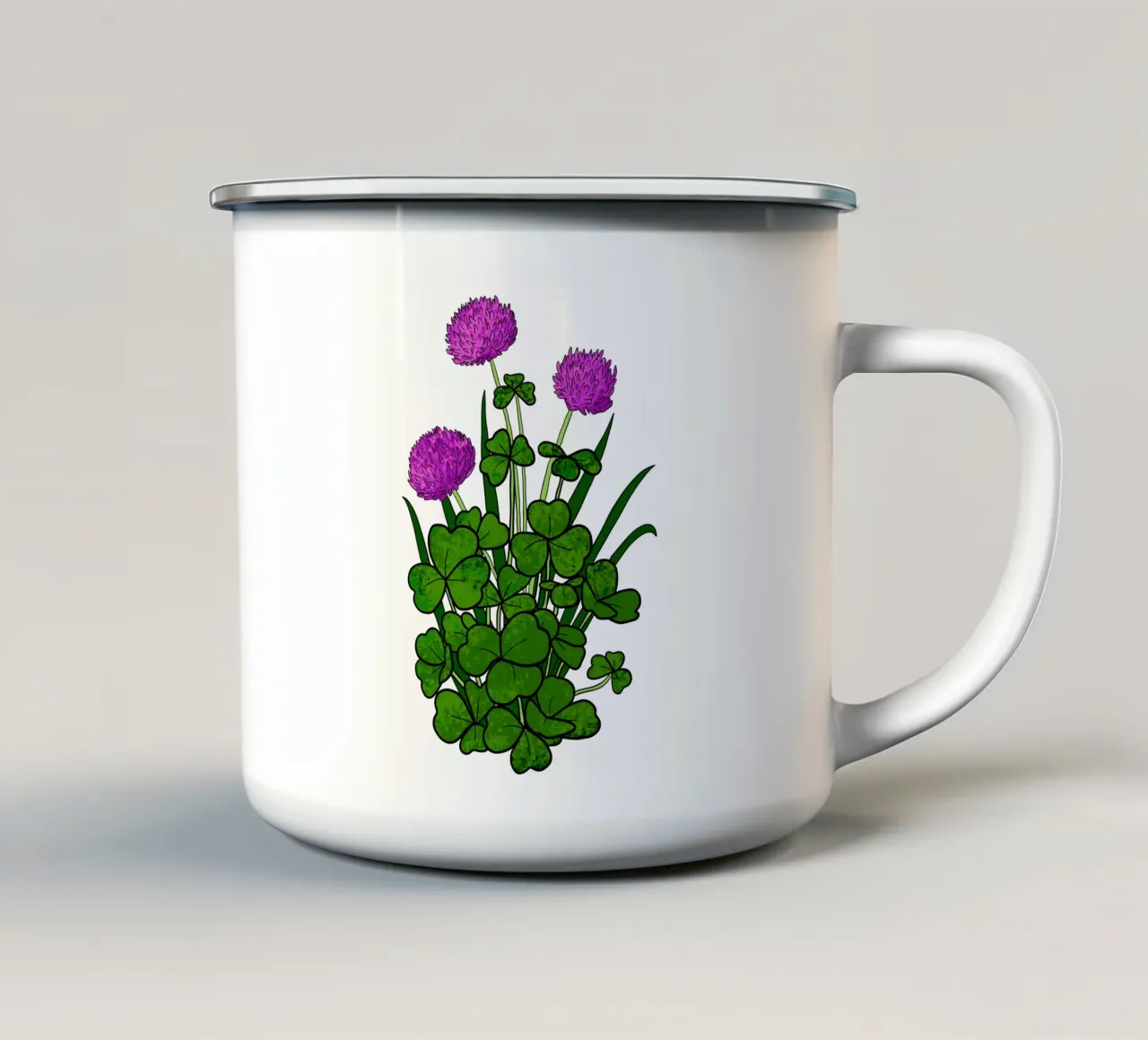 Shamrock with purple flowers tazza in smalto da TijanaArtStudio88