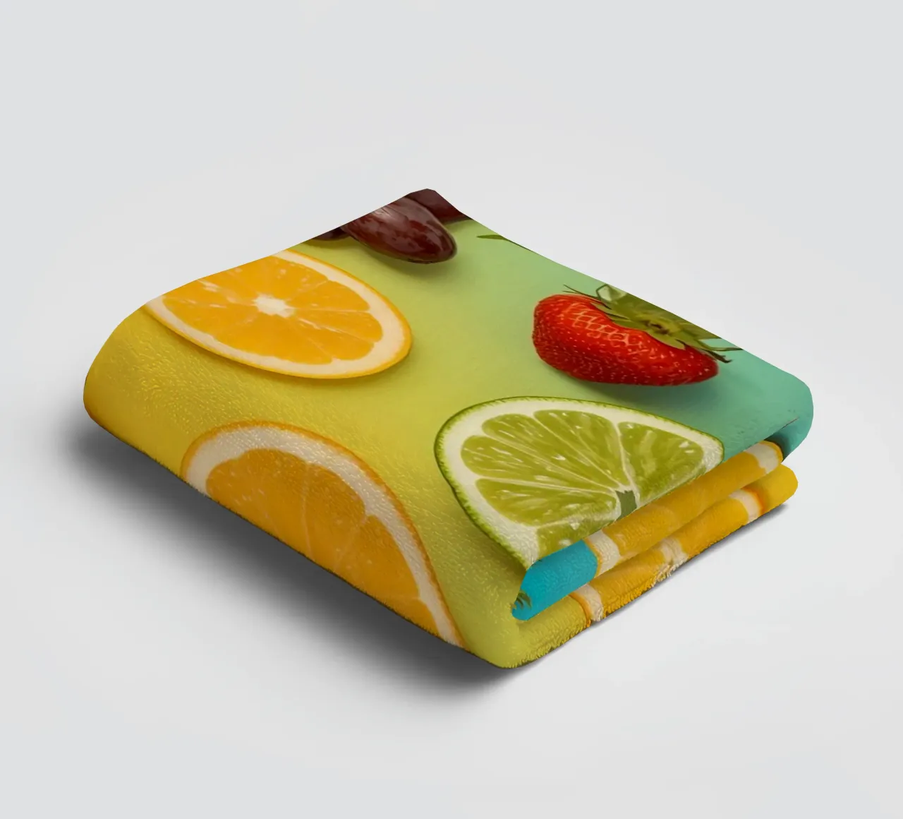 Sliced Fruit Assortment on Gradient Background towel by DesignDoodle