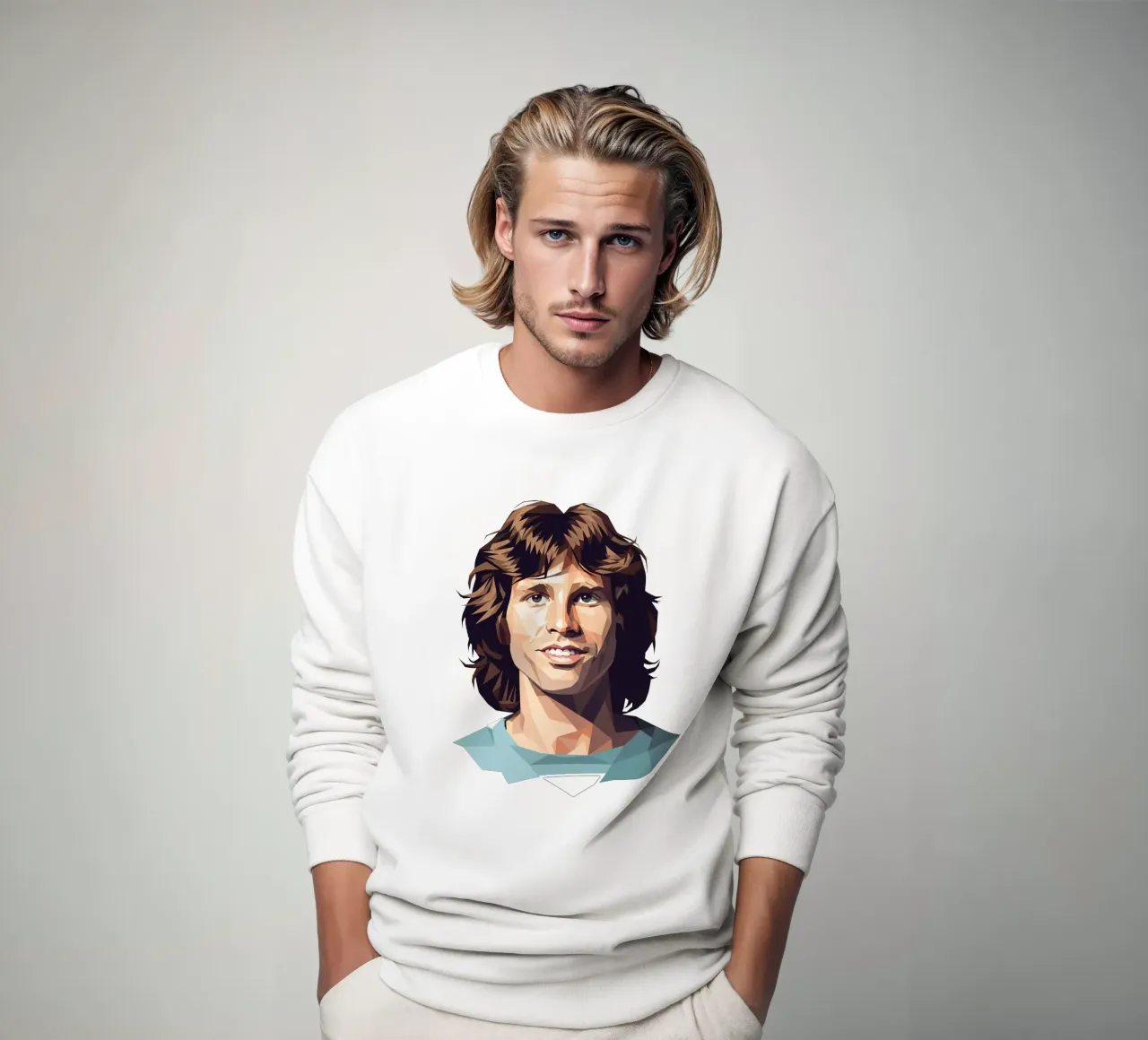 Jim Morrison Lowpoly felpa da Low Profile