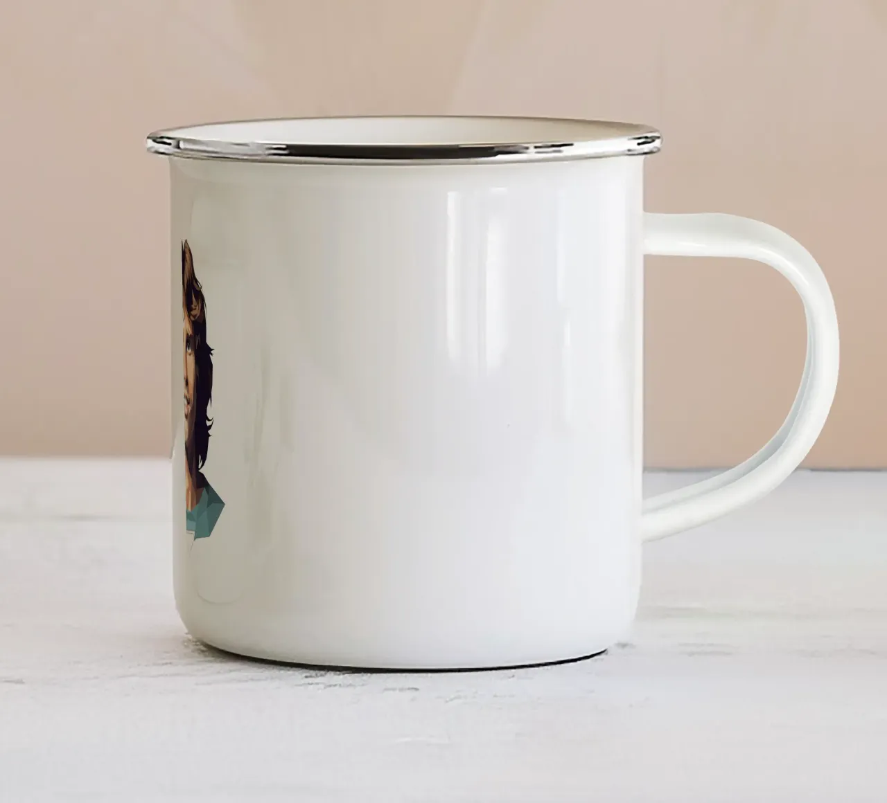 Jim Morrison Lowpoly tazza in smalto da Low Profile