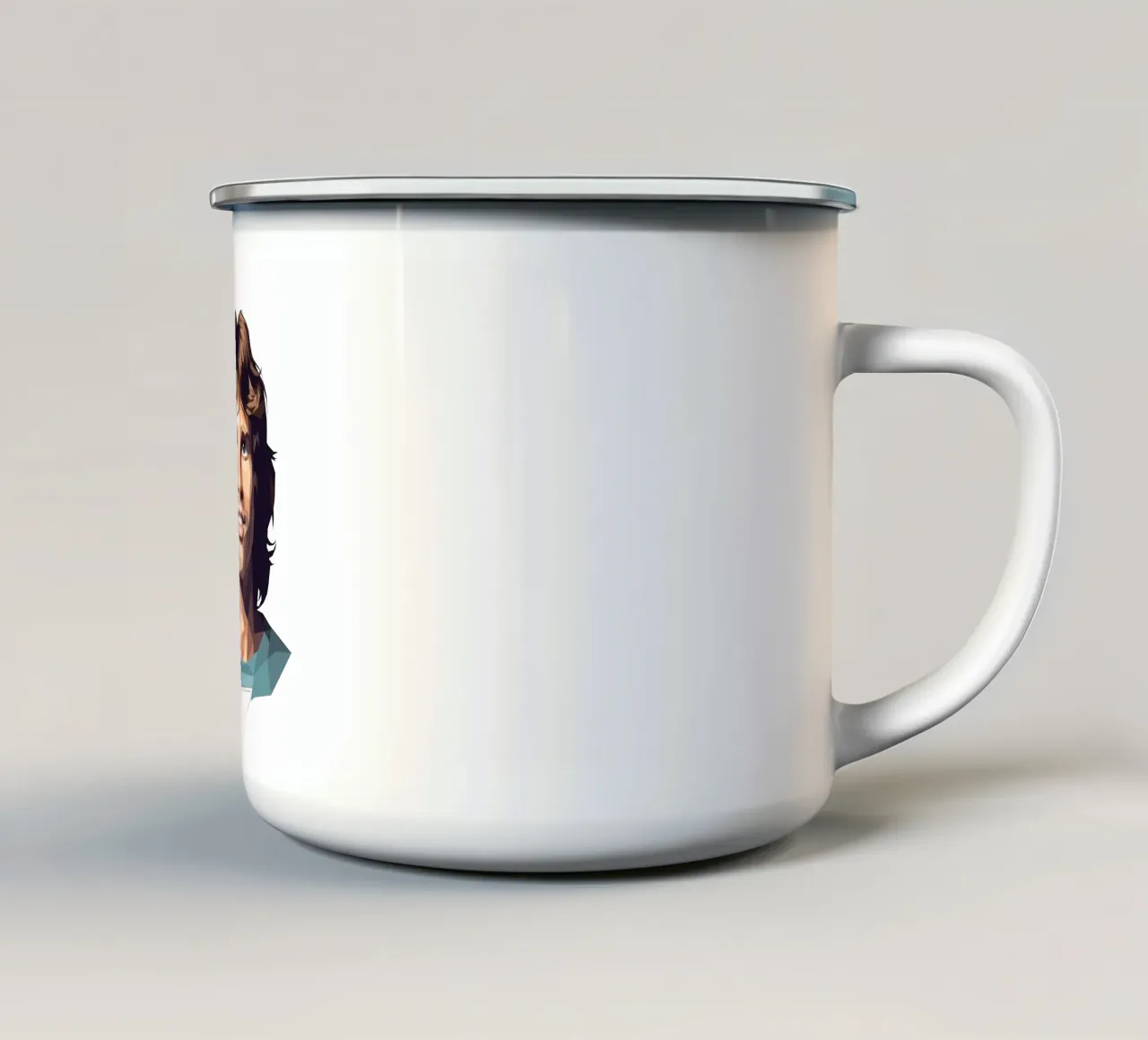 Jim Morrison Lowpoly tazza in smalto da Low Profile