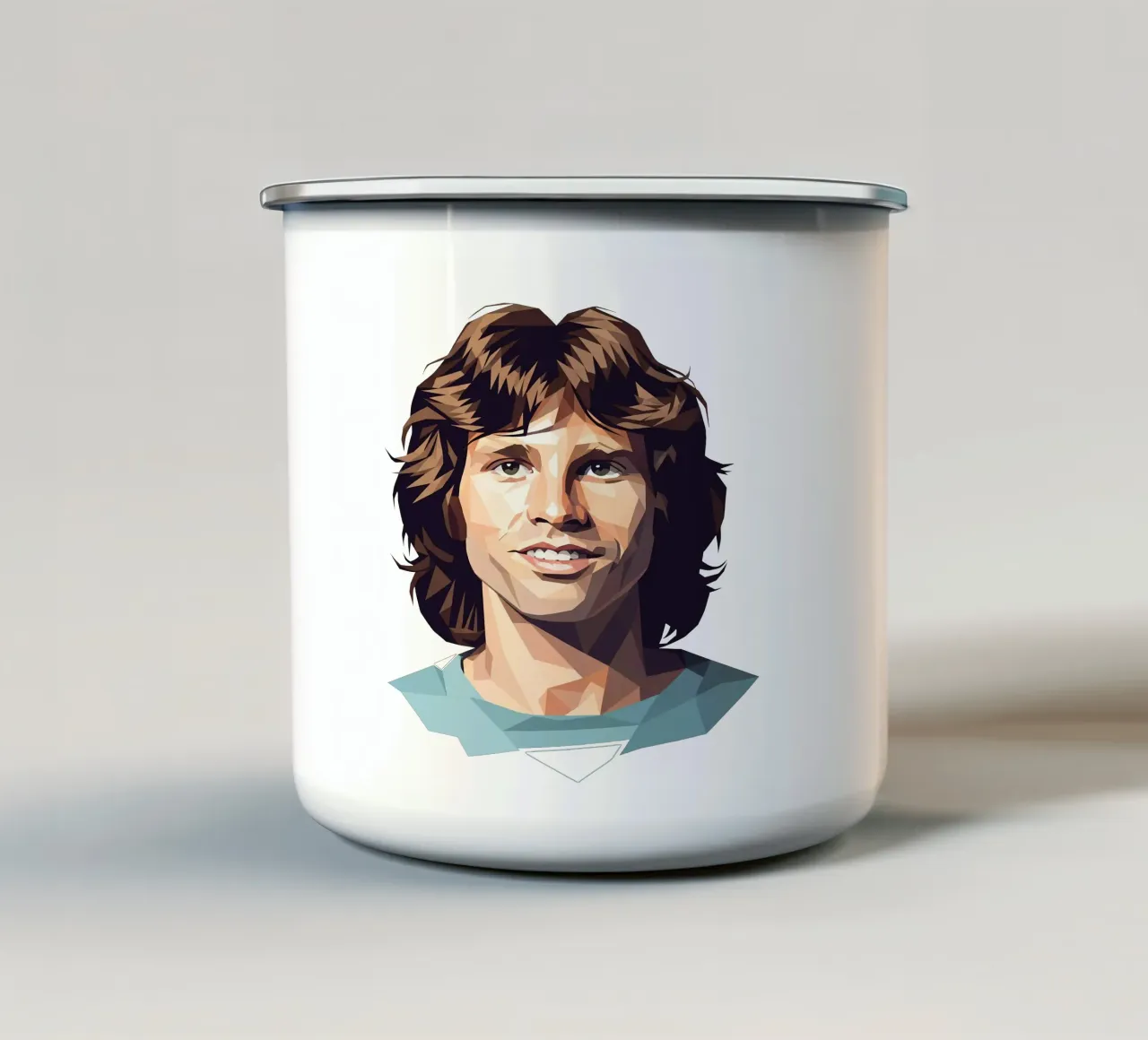 Jim Morrison Lowpoly tazza in smalto da Low Profile