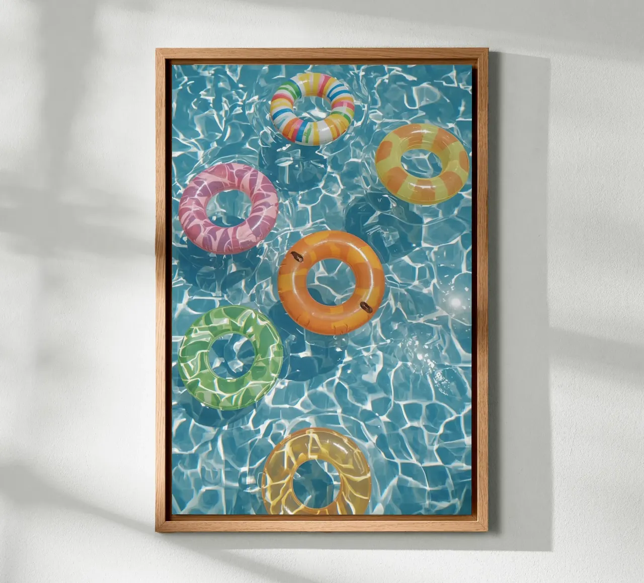 Zwemringen drijvend in zwembad canvas met Baklijst van DesignDoodle
