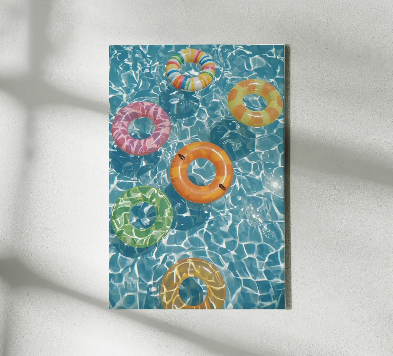 Zwemringen drijvend in zwembad canvas met Baklijst van DesignDoodle