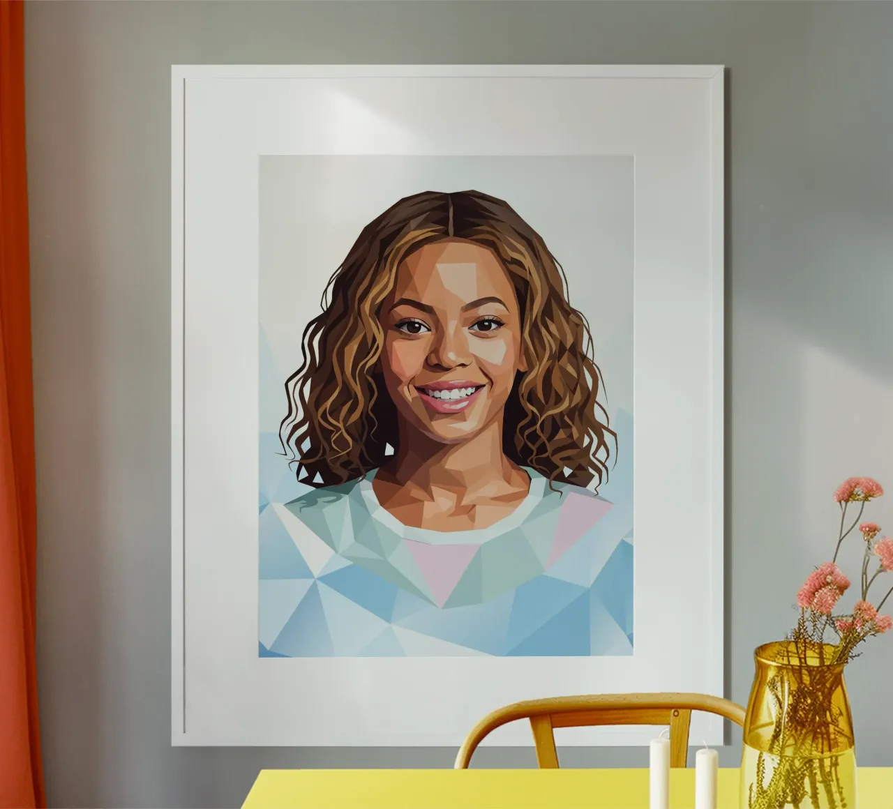 Beyoncé Lowpoly poster con telaio in plastica da Low Profile