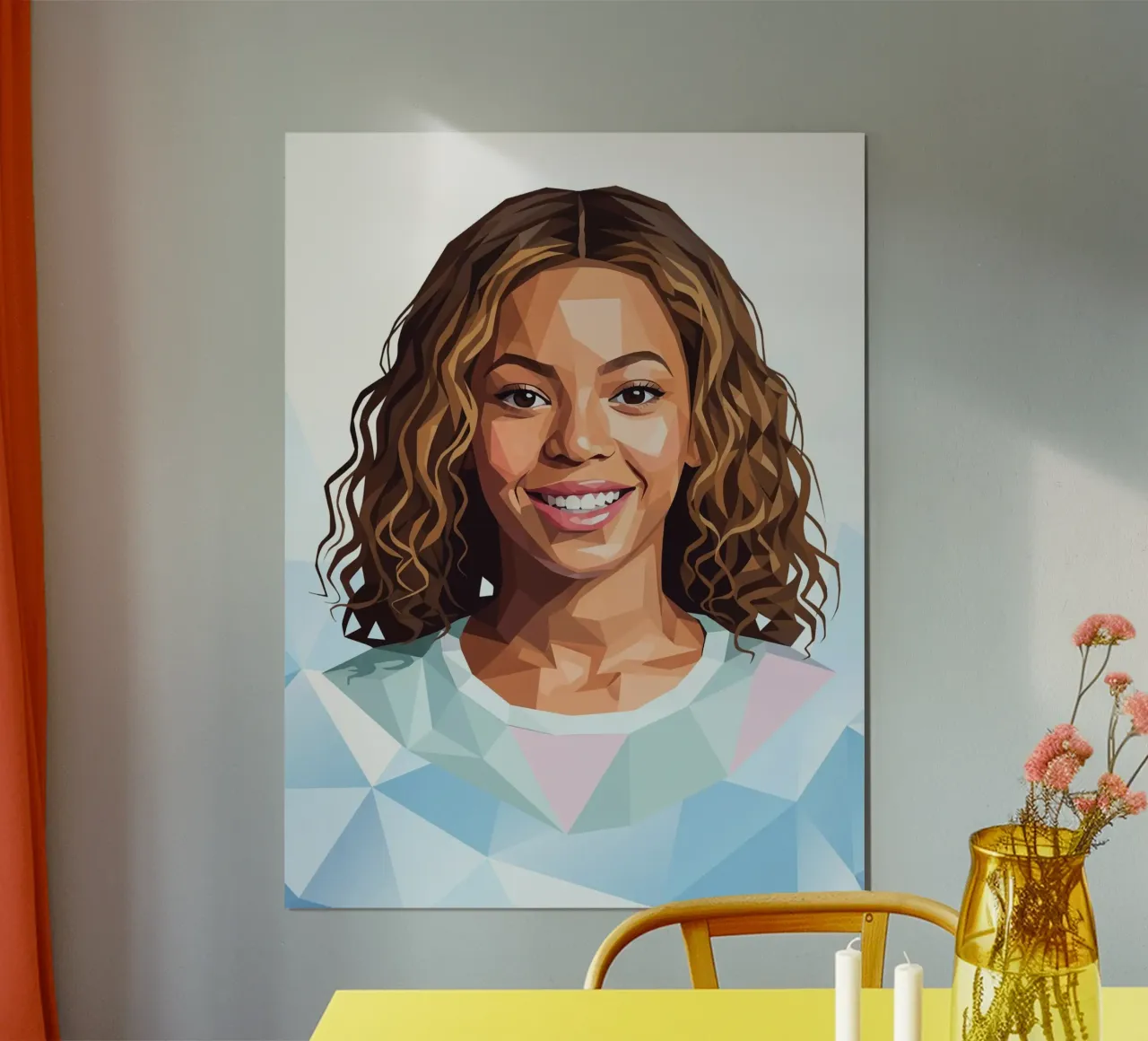 Beyoncé Lowpoly poster con telaio in plastica da Low Profile
