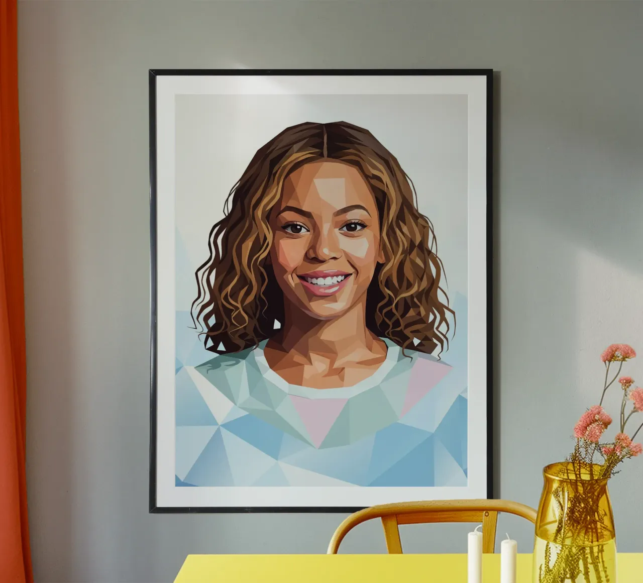 Beyoncé Lowpoly poster con telaio in plastica da Low Profile