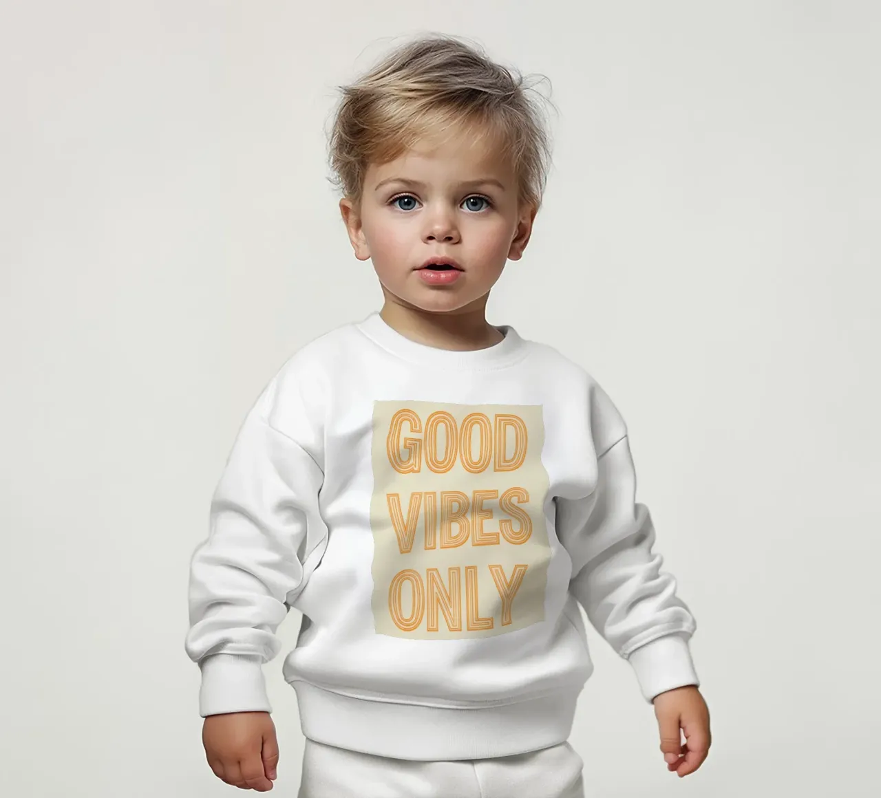 Grafica Good Vibes solo in arancione felpa neonato da DesignDoodle