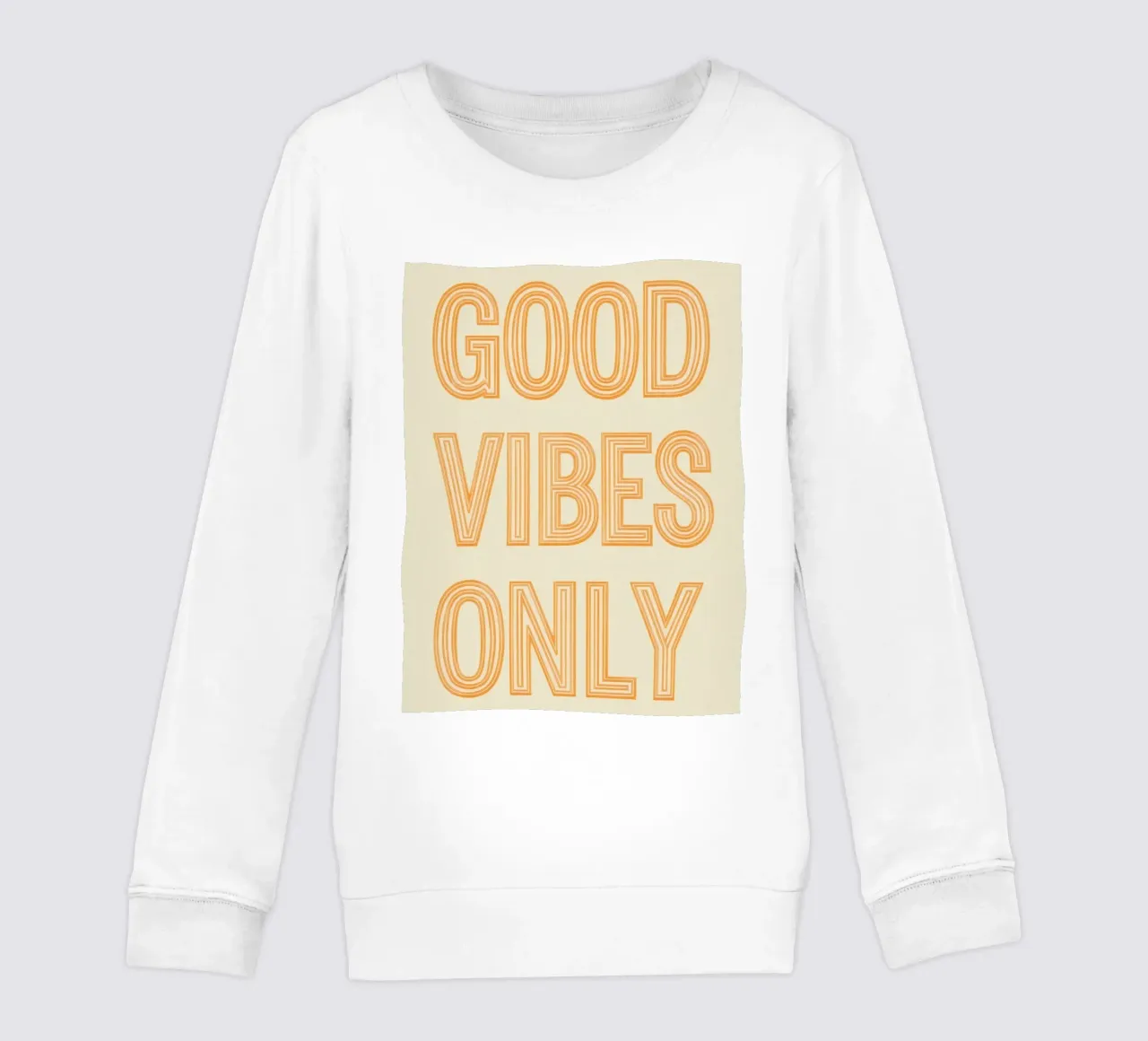 Grafica Good Vibes solo in arancione felpa bambino da DesignDoodle