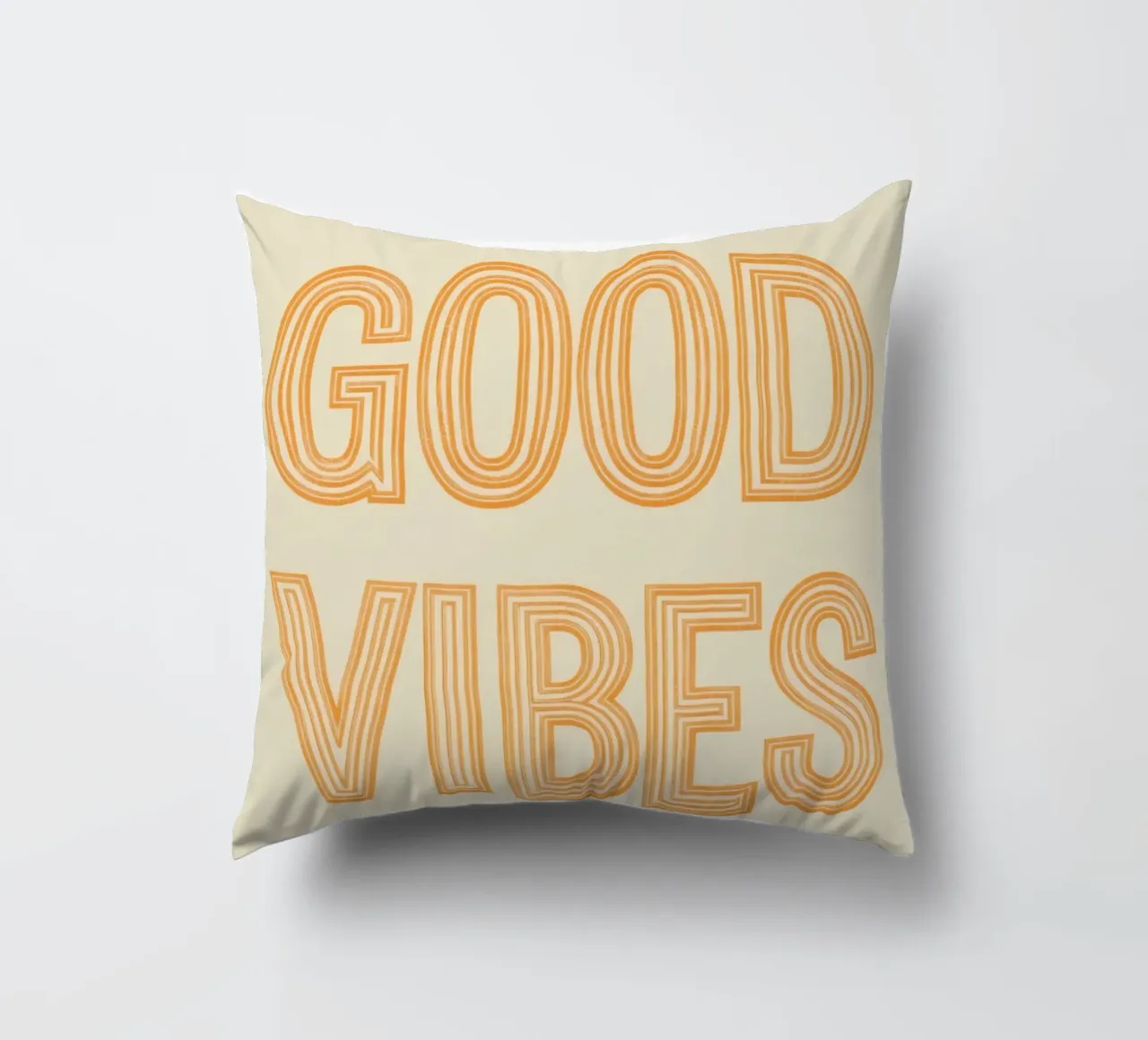 Grafica Good Vibes solo in arancione cuscino da DesignDoodle