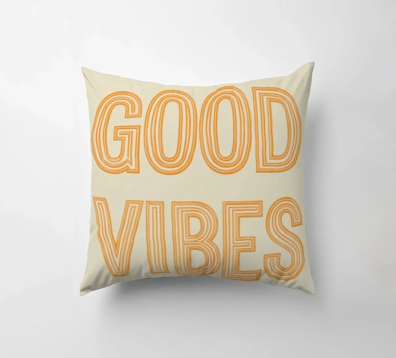 Grafica Good Vibes solo in arancione cuscino da DesignDoodle
