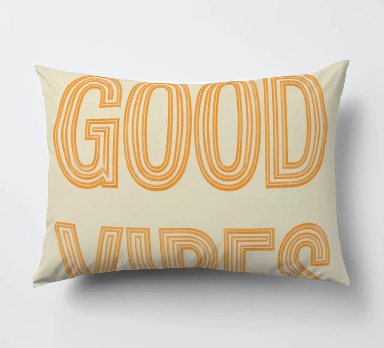 Grafica Good Vibes solo in arancione cuscino da DesignDoodle