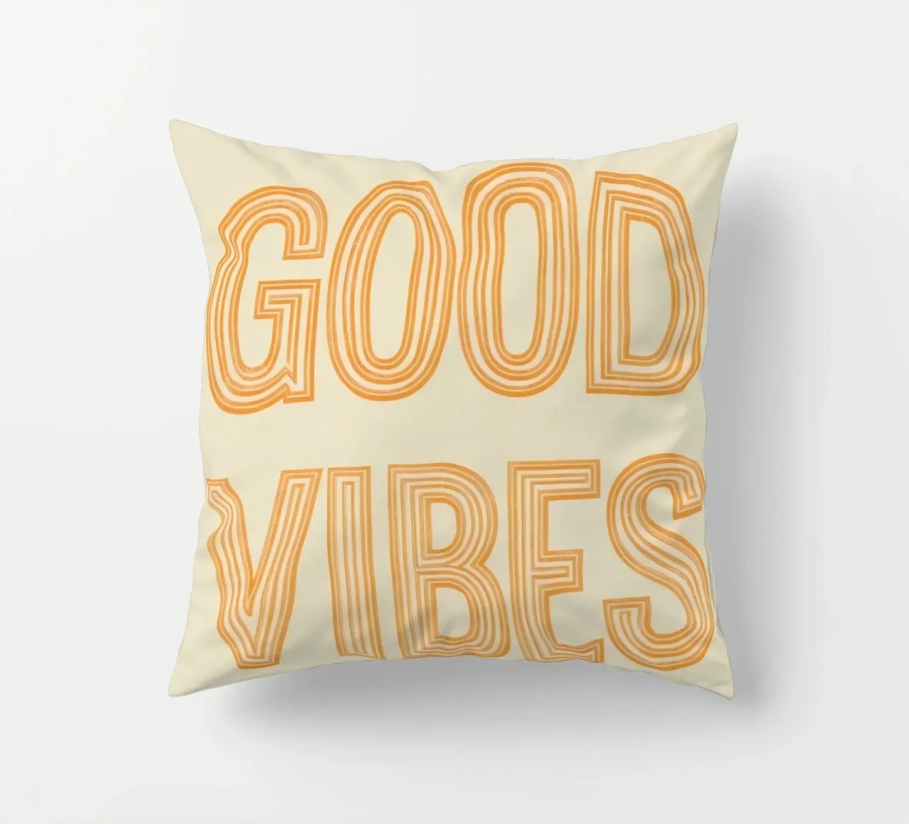 Grafica Good Vibes solo in arancione cuscino da DesignDoodle
